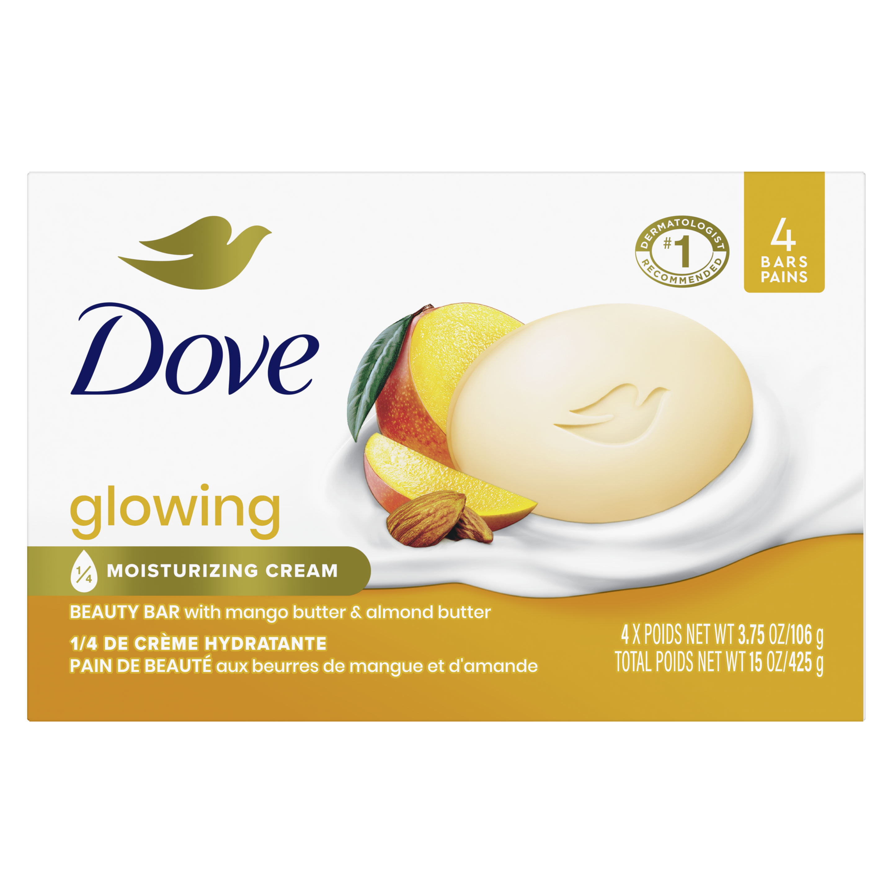 Dove Purely Pampering Mango Butter Beauty Bar 4 x 16