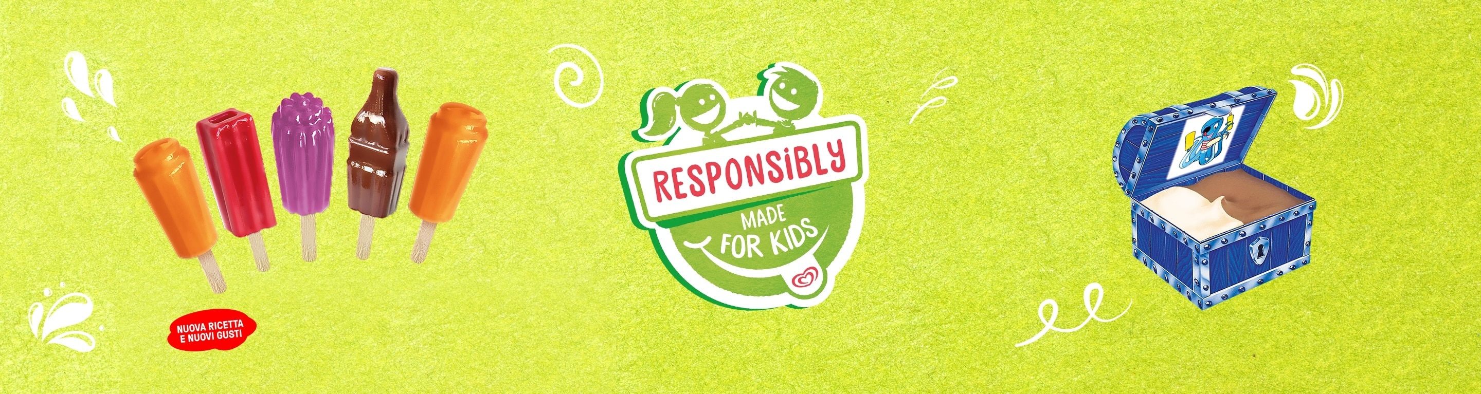 Gelato per bambini con logo realizzato responsabilmente per i bambini