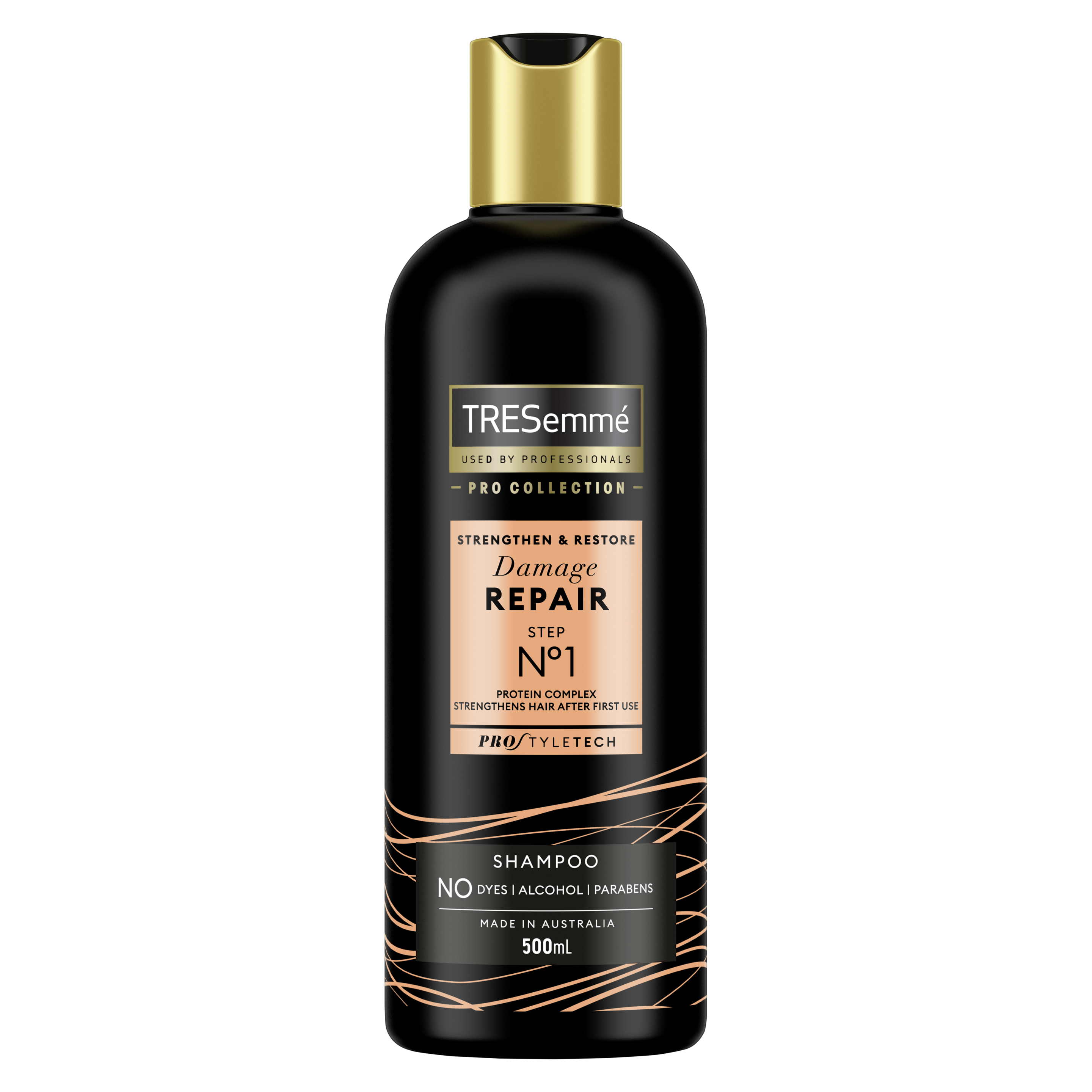 A 500ml bottle of TRESemmé Strengthen & Restore Shampoo