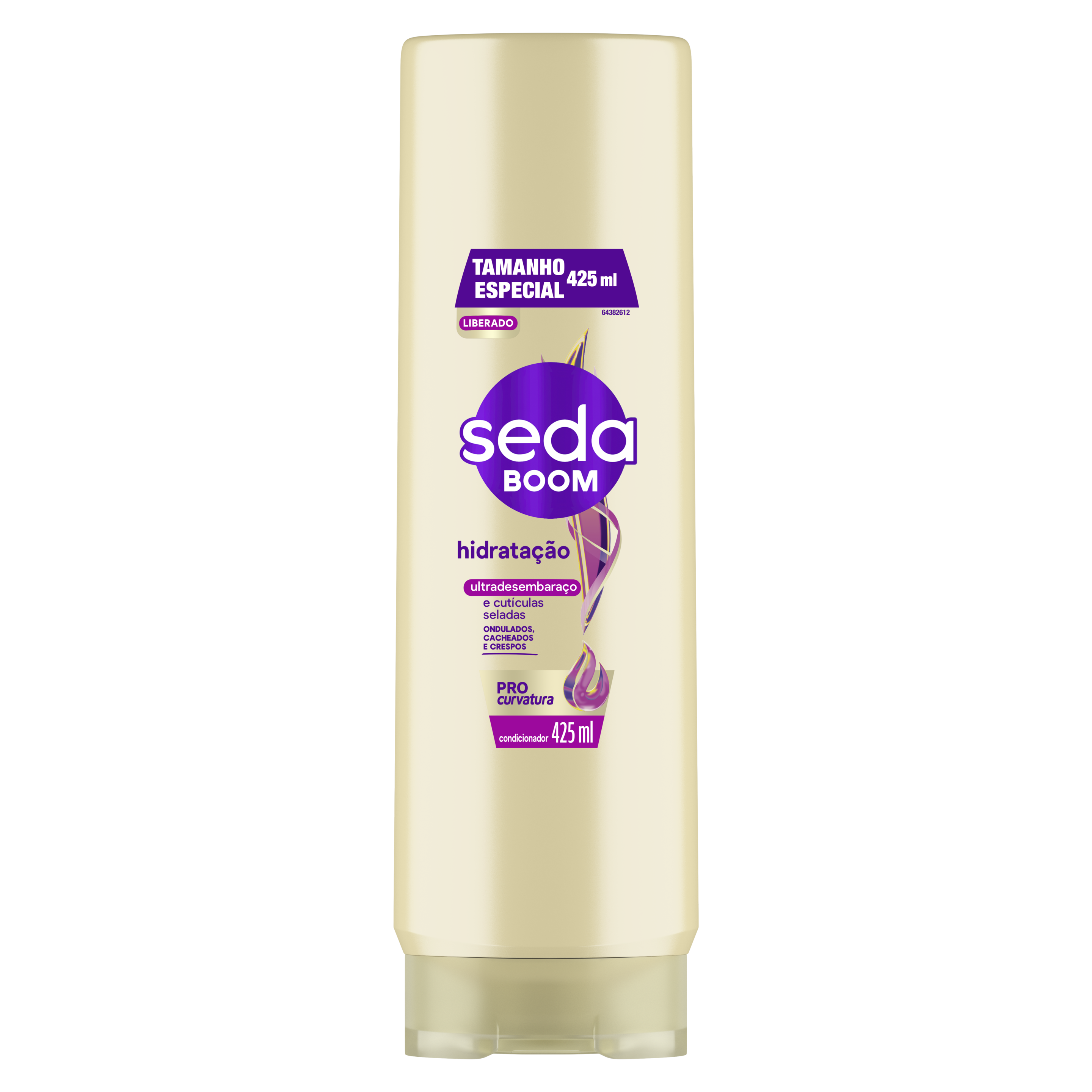 Uma imagem frontal da embalagem de Condicionador Seda Boom Hidratação Pro-Curvatura 300ml