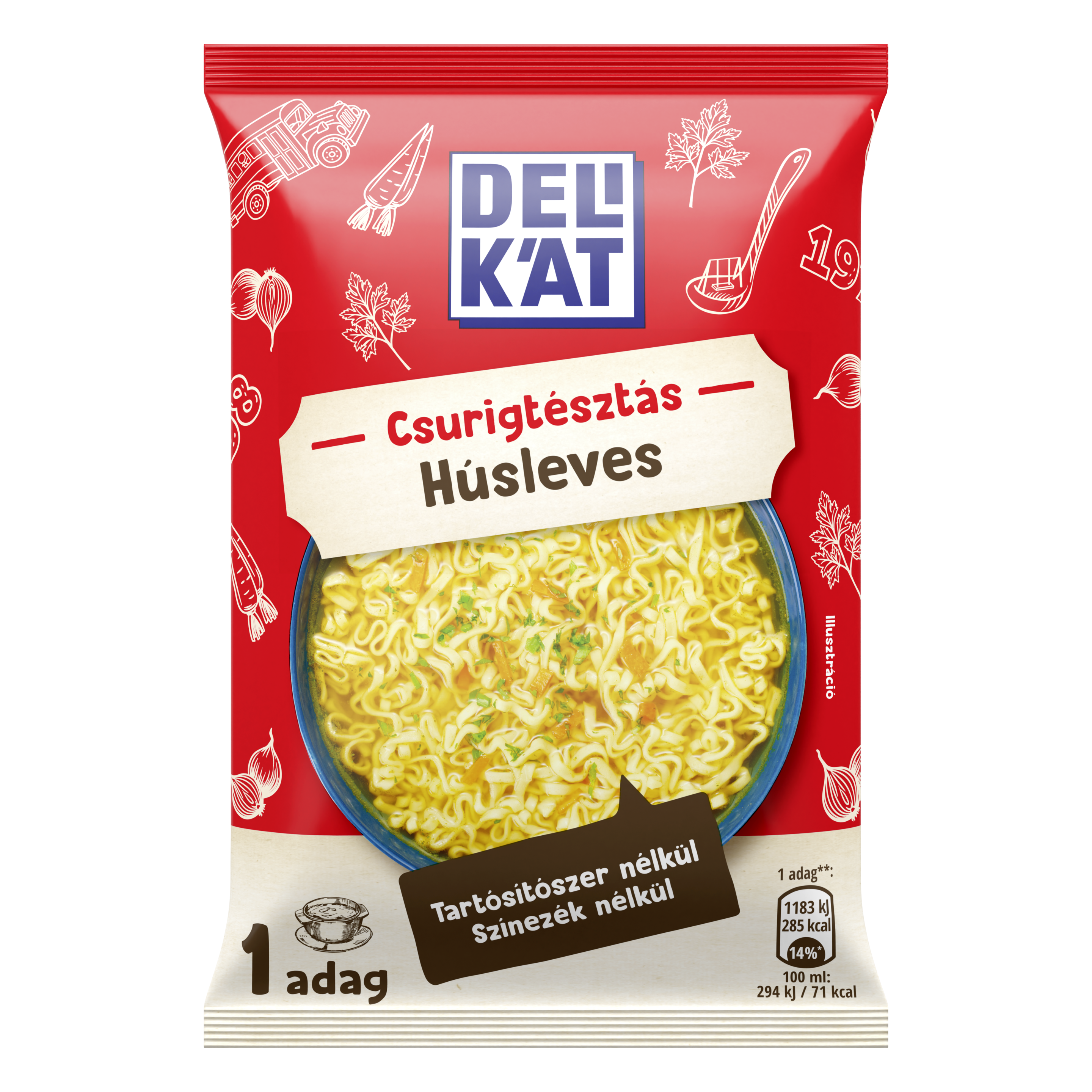 Delikát Csurigtésztás Húsleves 59 g packshot