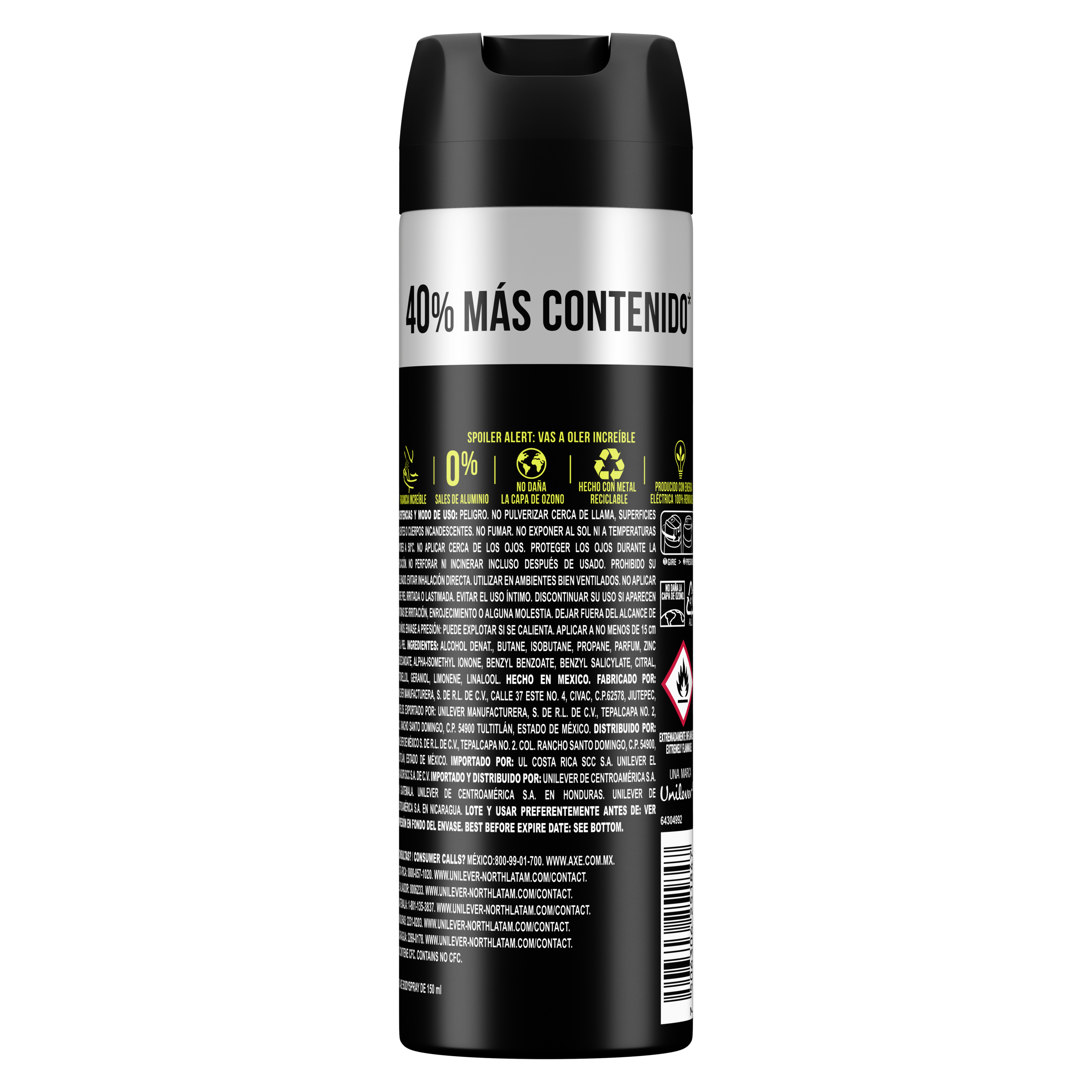 DESODORANTE EN AEROSOL AXE BLACK  210ml