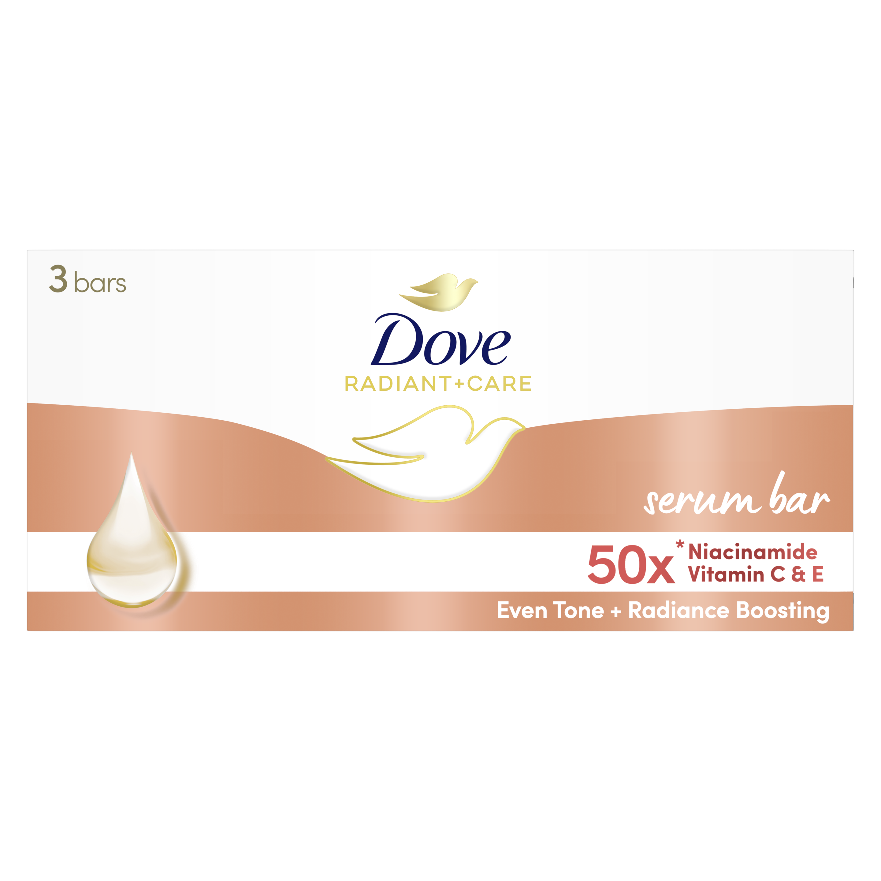 Dove Radiant Care 50x Niacinamide Vitamin C&E Serum Bar 3x90g