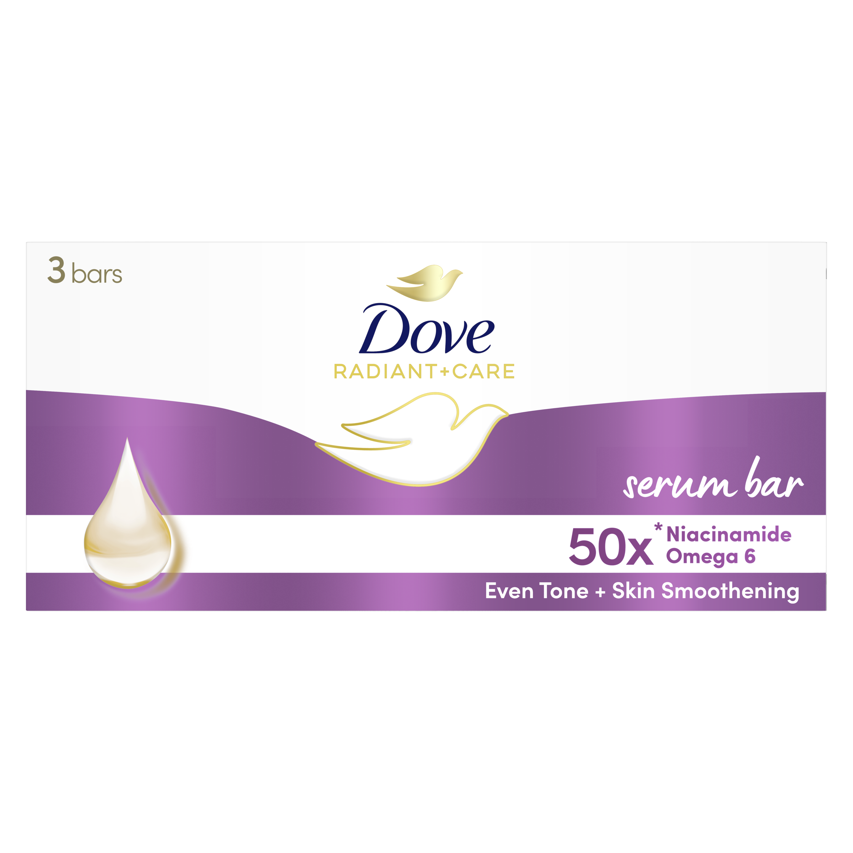 Dove Radiant Care 50x Niacinamide Omega 6 Serum Bar 3x90g
