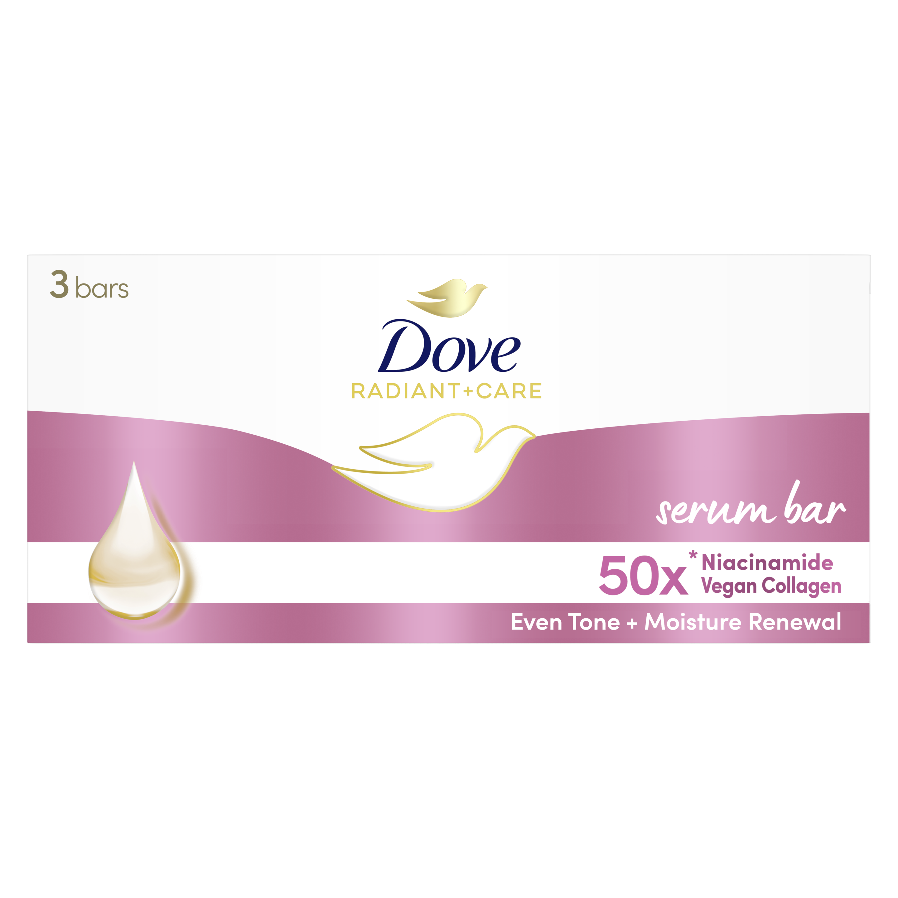 Dove Radiant Care 50x Niacinamide Vegan Collagen Serum Bar 3x90g