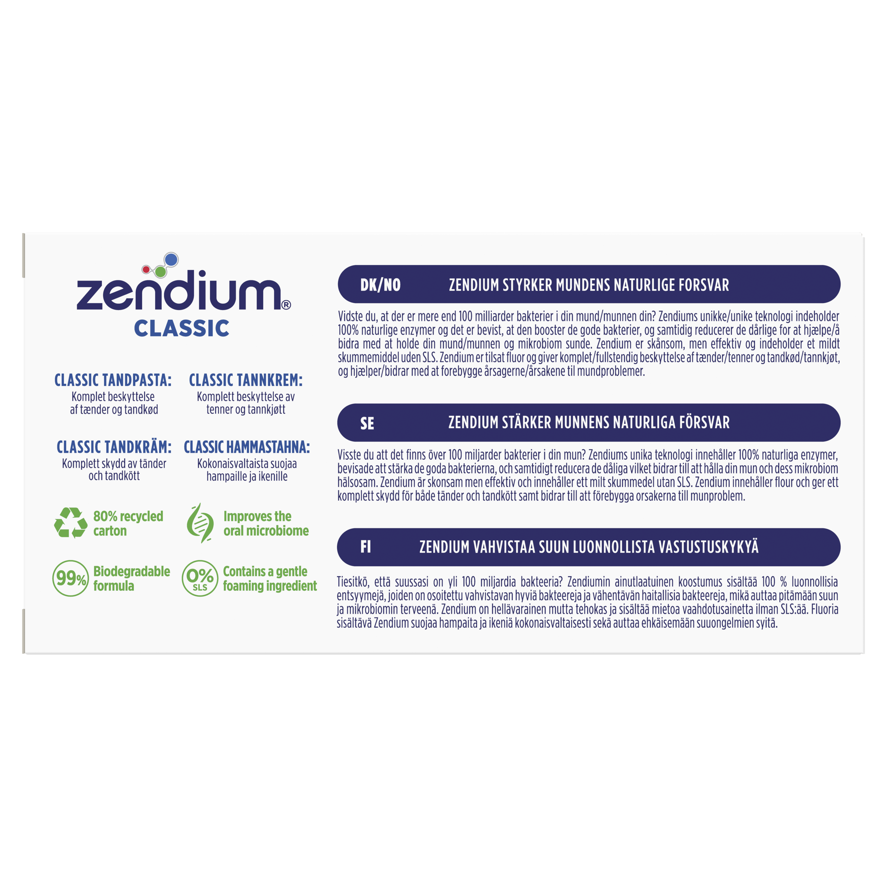 Zendium Classic Tandkräm 2 x 50ml Back