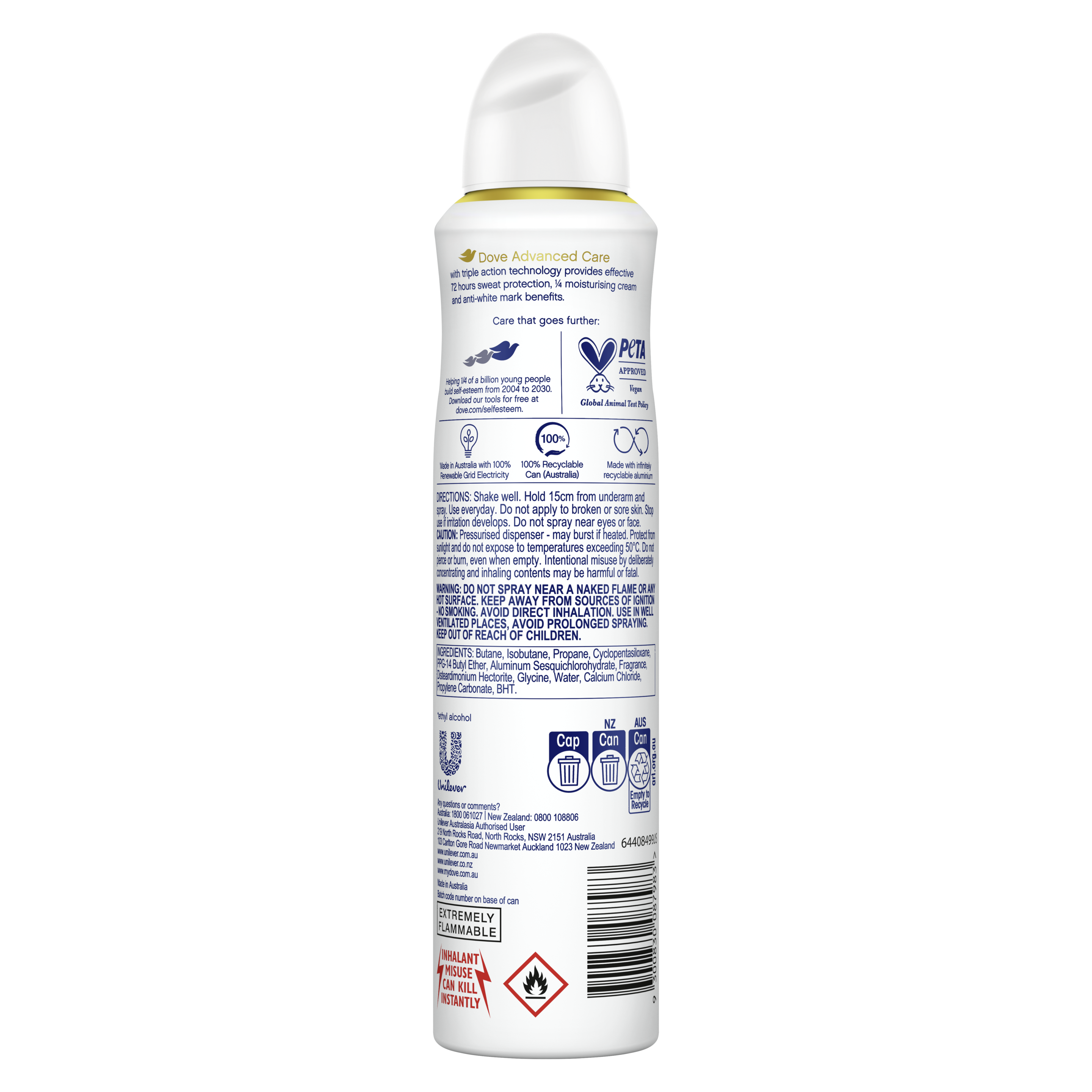 Advanced Antiperspirant Aerosol Invisible Dry