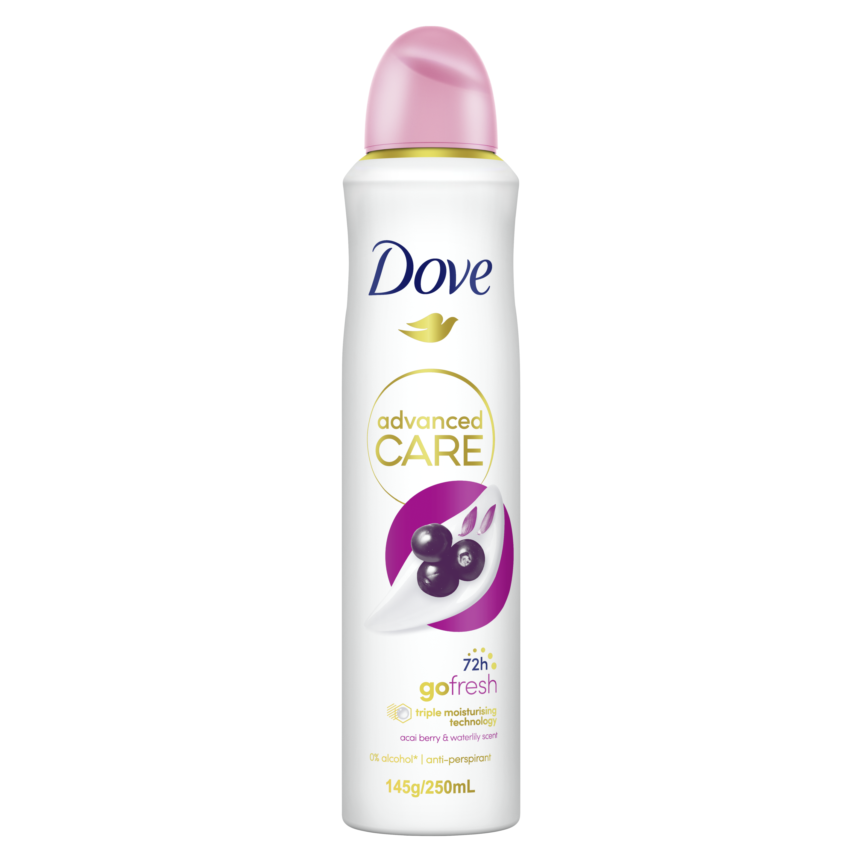 DOVE ADVANCED ANTIPERSPIRANT AEROSOL ACAI BERRY AND WATERLILY 250 ML
