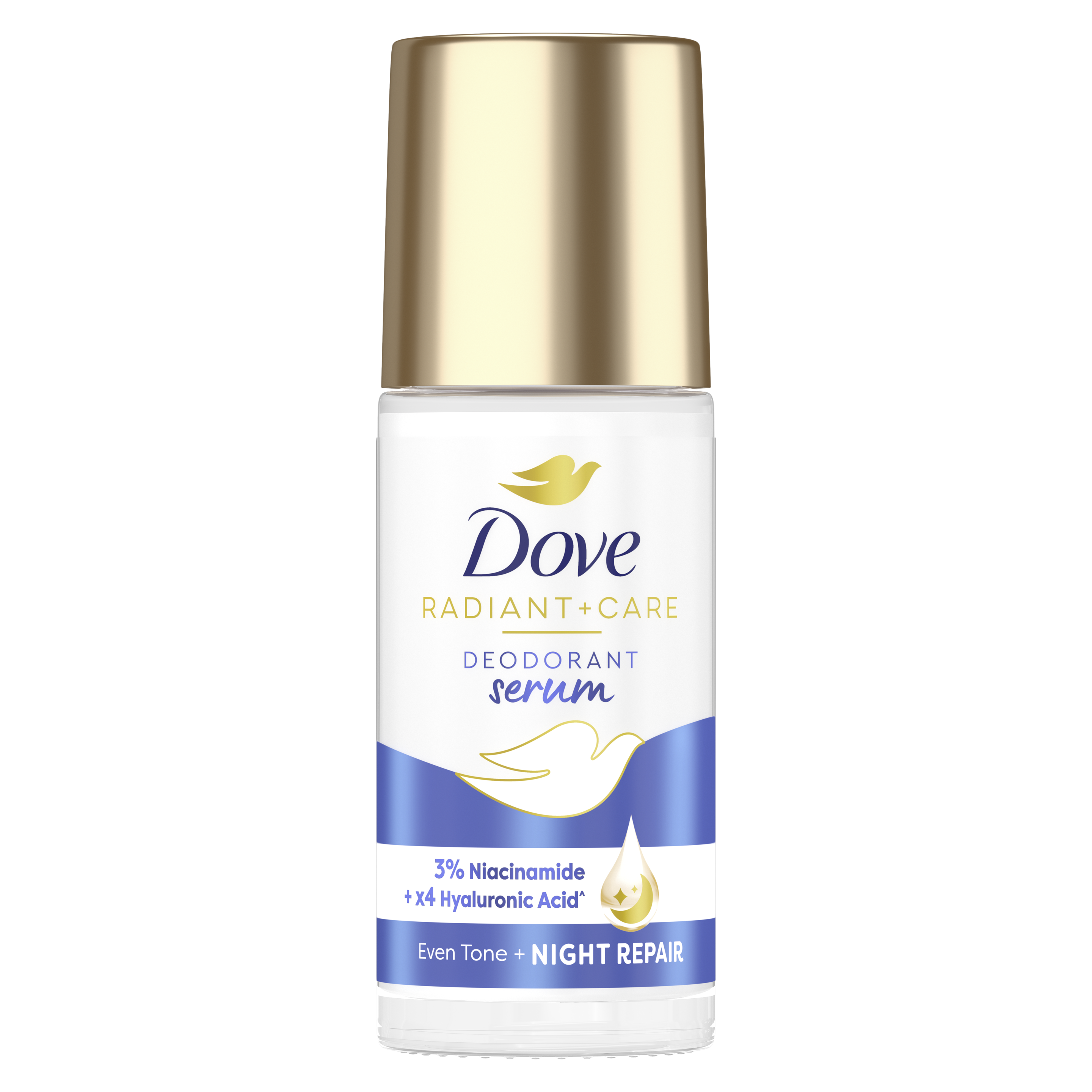 Dove Radiant +Care Even Tone & Night Repair Deodorant  Serum 45ml packshot