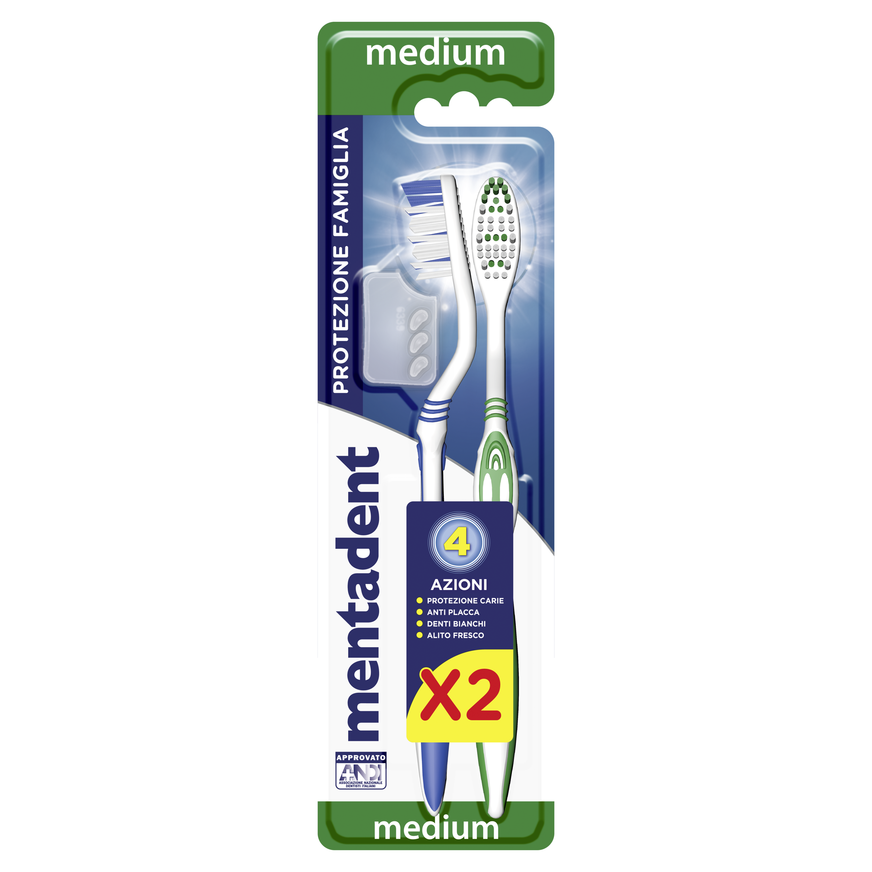 Mentadent Zahnbürste Protezione Famiglia Medium Duo packshot