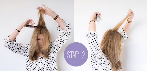 Haar touperen - stap 2
