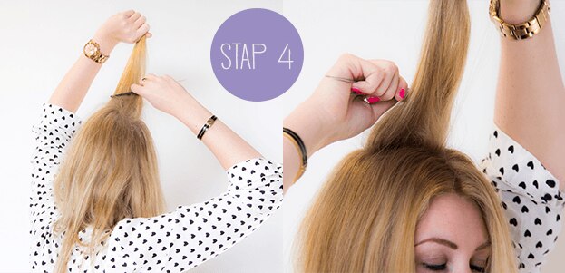 Haar touperen - stap 4