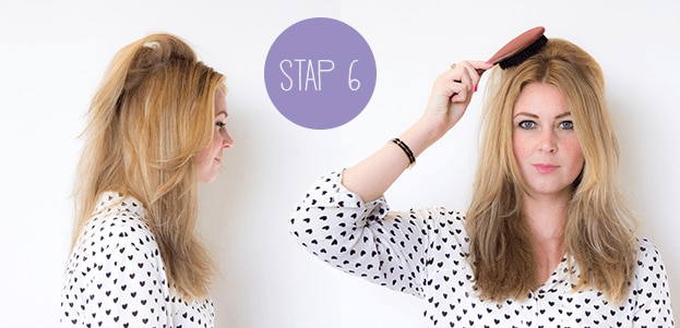 Haar touperen - stap 6