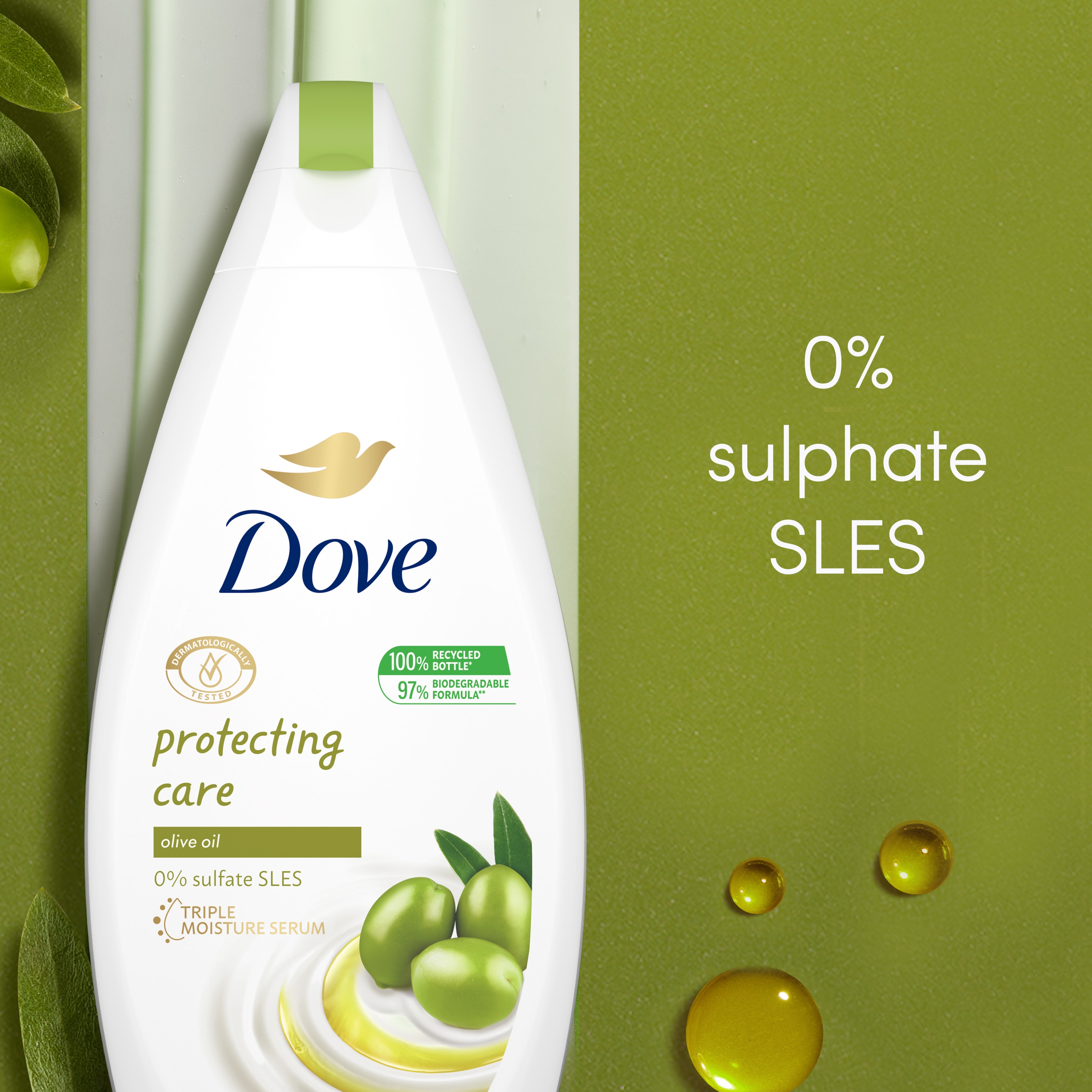 DOVE  Olive Oil  Protecting Care Body Wash  500ml packshot