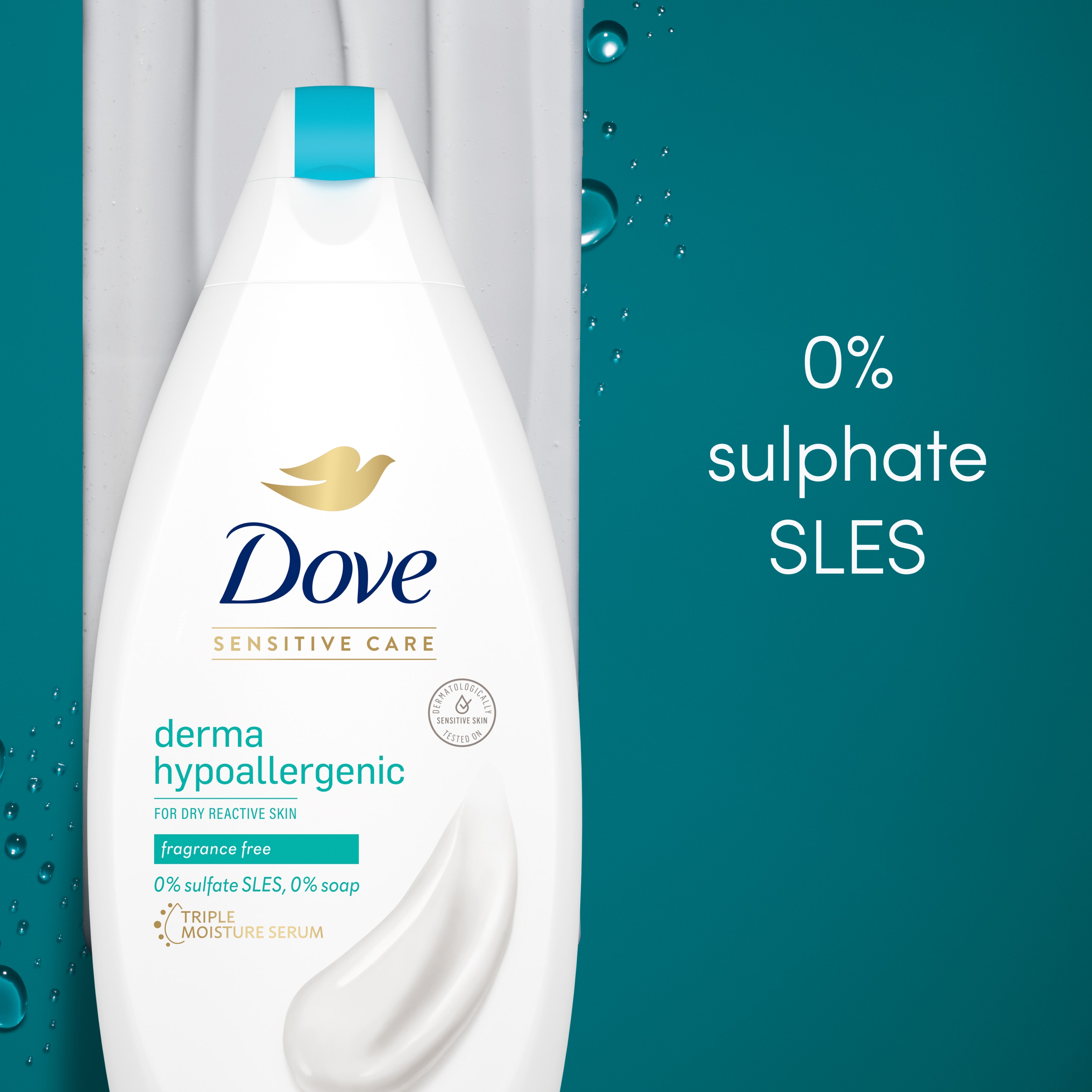 DOVE  Hypoallergenic Fragrance Free  Body Wash for Sensitive Skin  400ml packshot