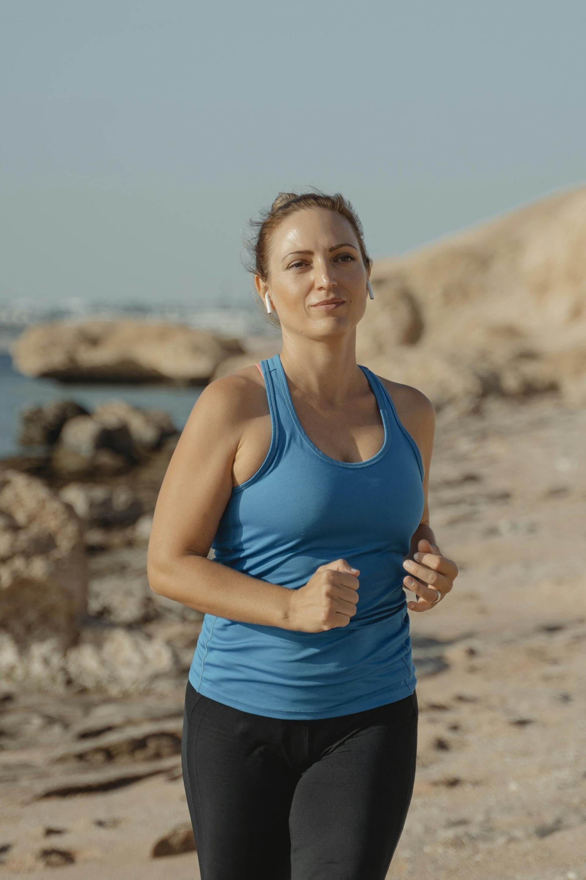 Woman running outdoors