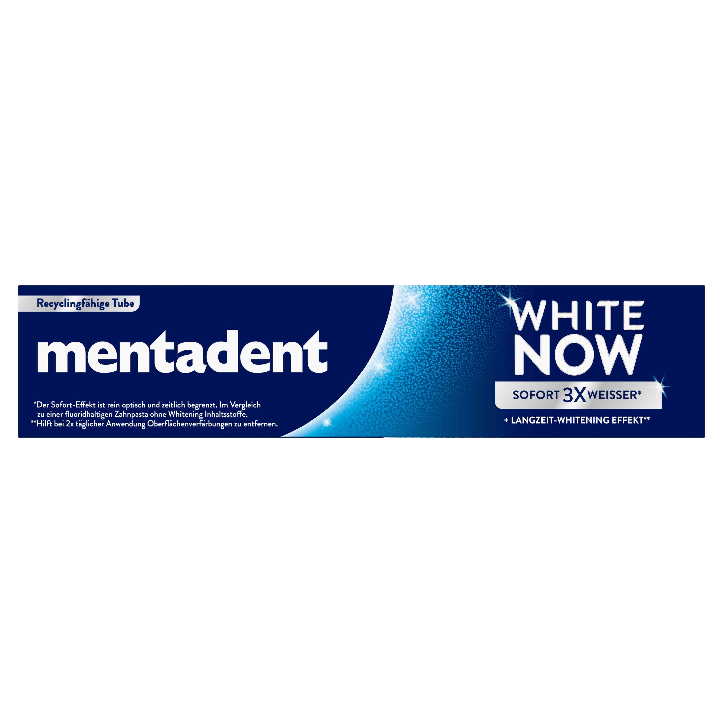 Mentadent Zahnpasta White Now Original packshot