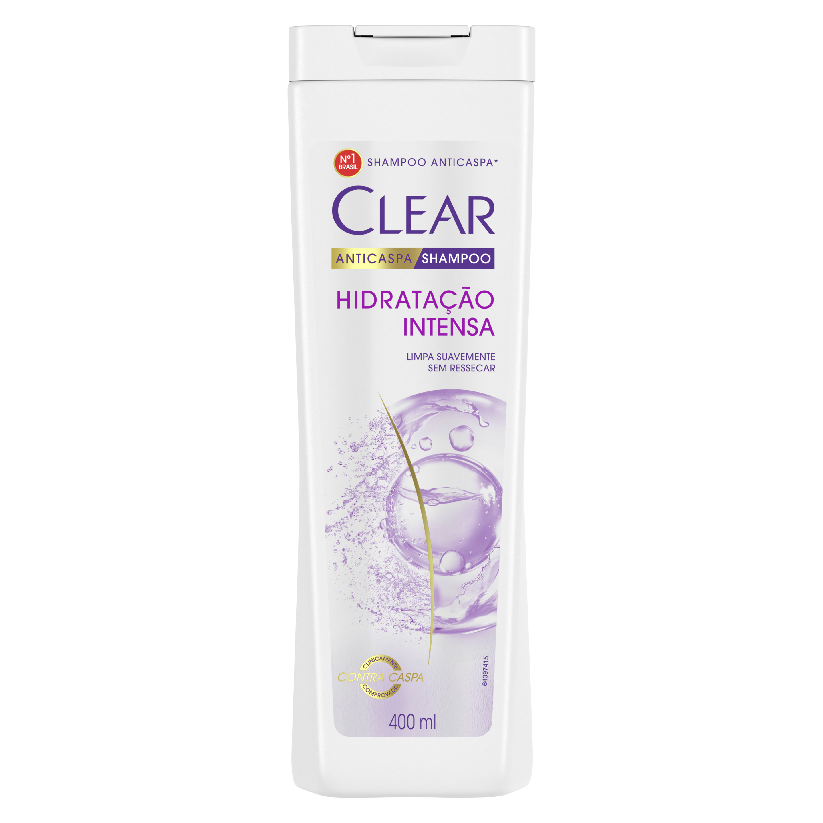 imagem de frente embalagem Shampoo Anticaspa Hidratação Intensa 400ml packshot