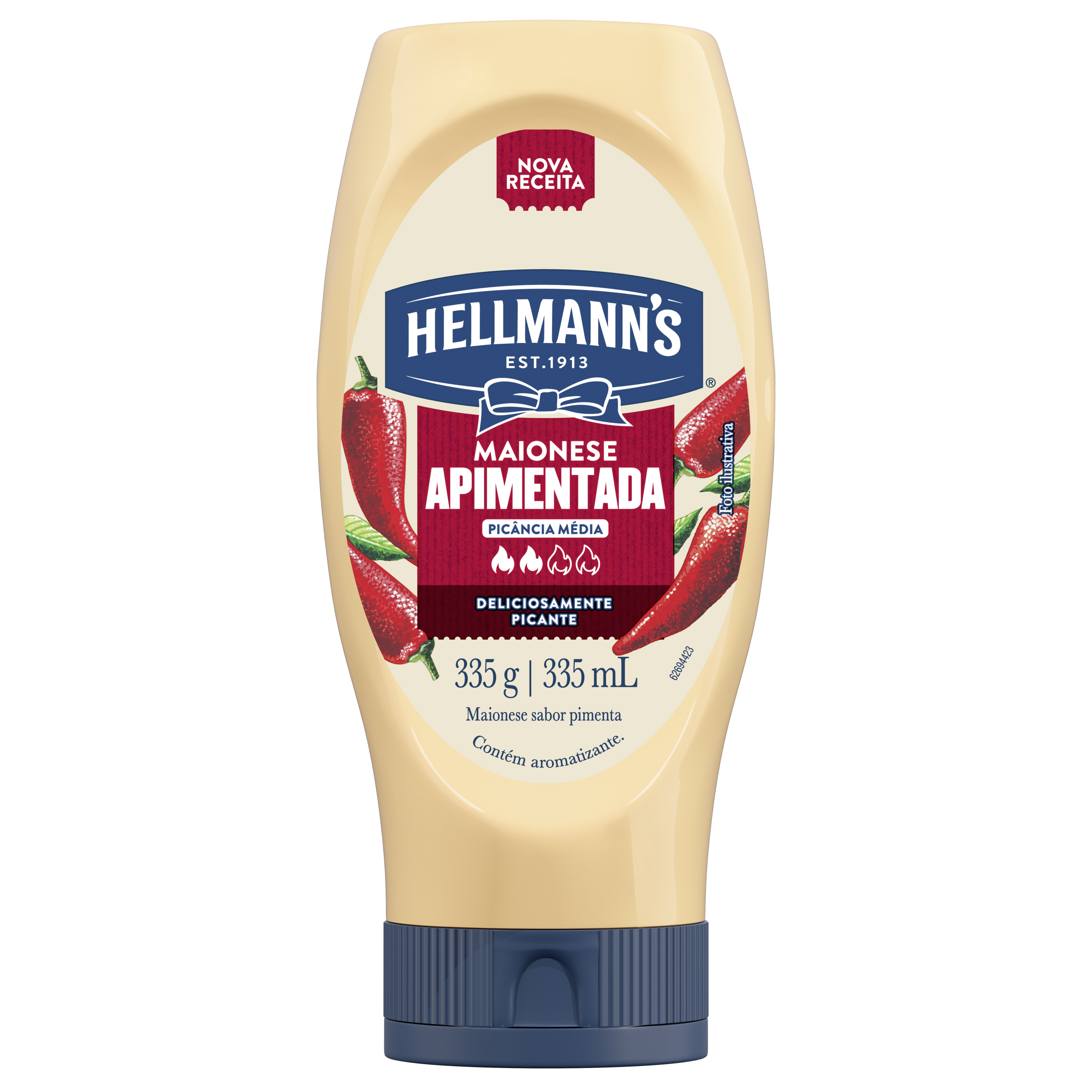 Maionese Hellmann's Apimentada Squeeze 335g packshot