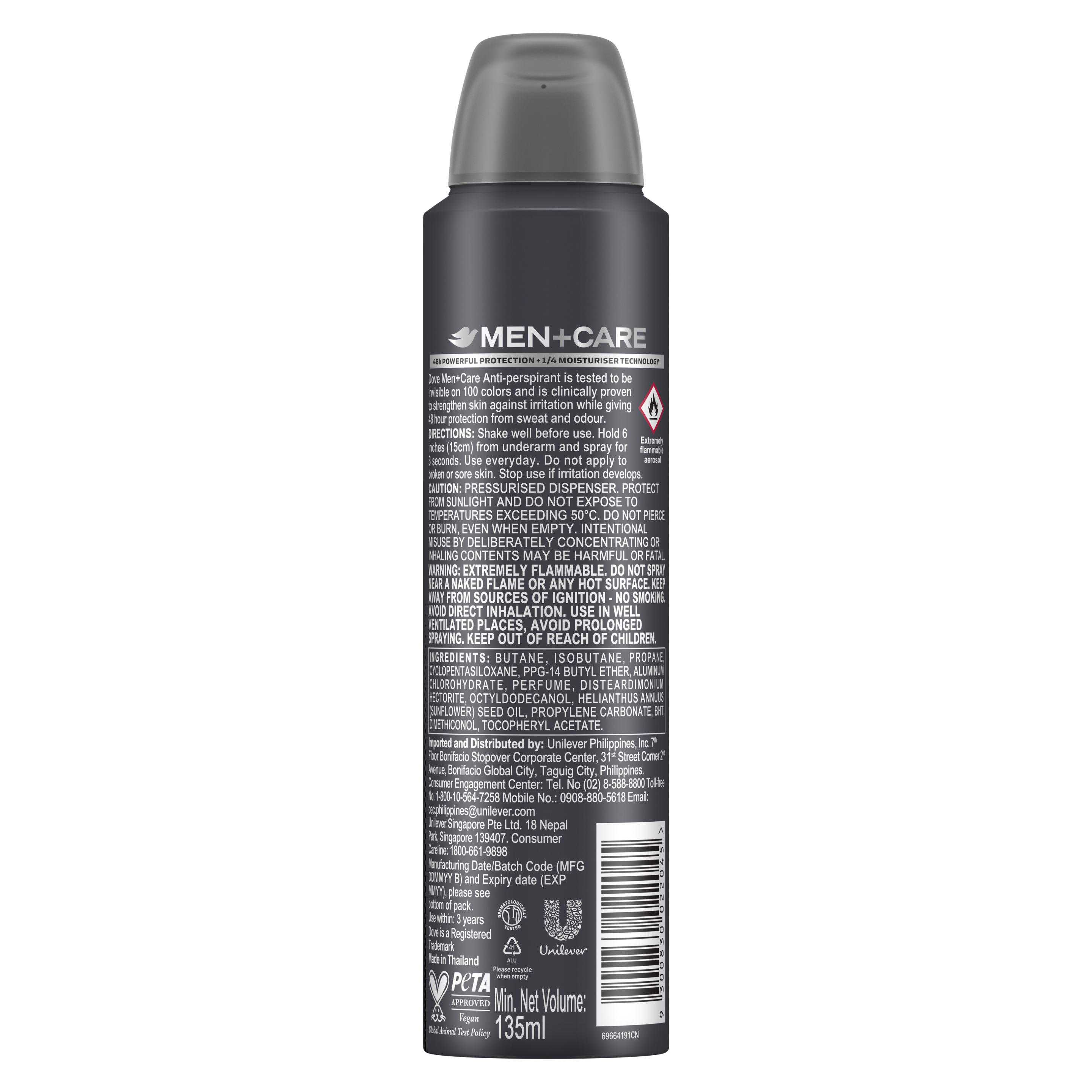 Dove Men Deodorant Spray Invisible Dry 150ml