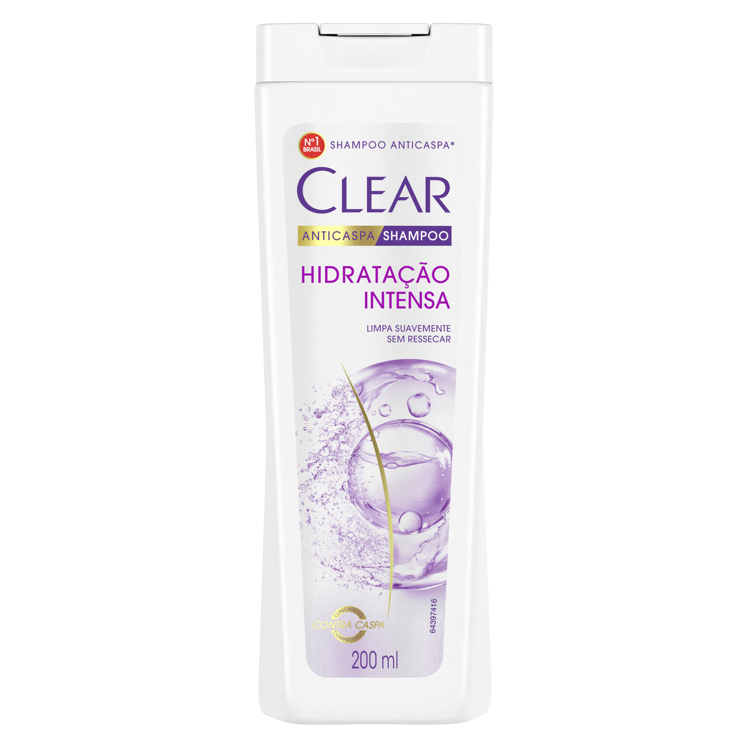 imagem de frente embalagem Shampoo Anticaspa Hidratação Intensa 200ml