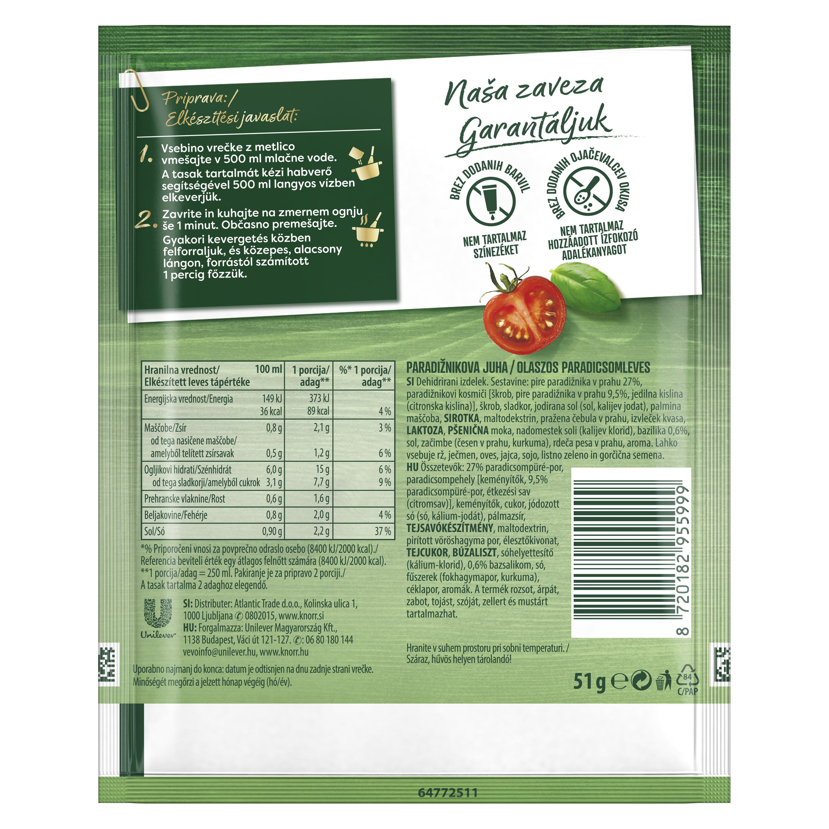 Knorr Olaszos paradicsomleves