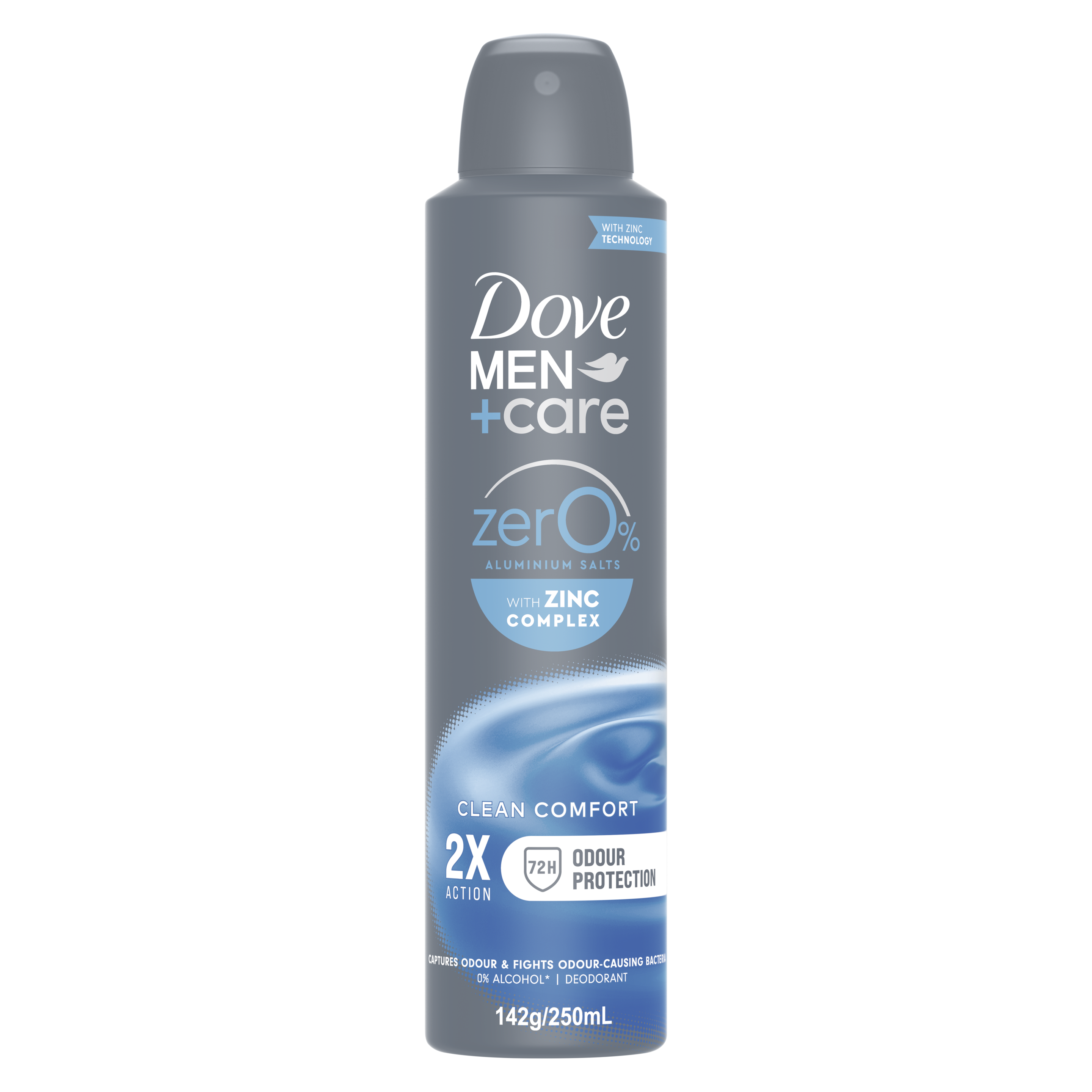 DOVE MEN DEODORANT AEROSOL CLEAN COMFORT ZERO % ALUMINUM 250 ML