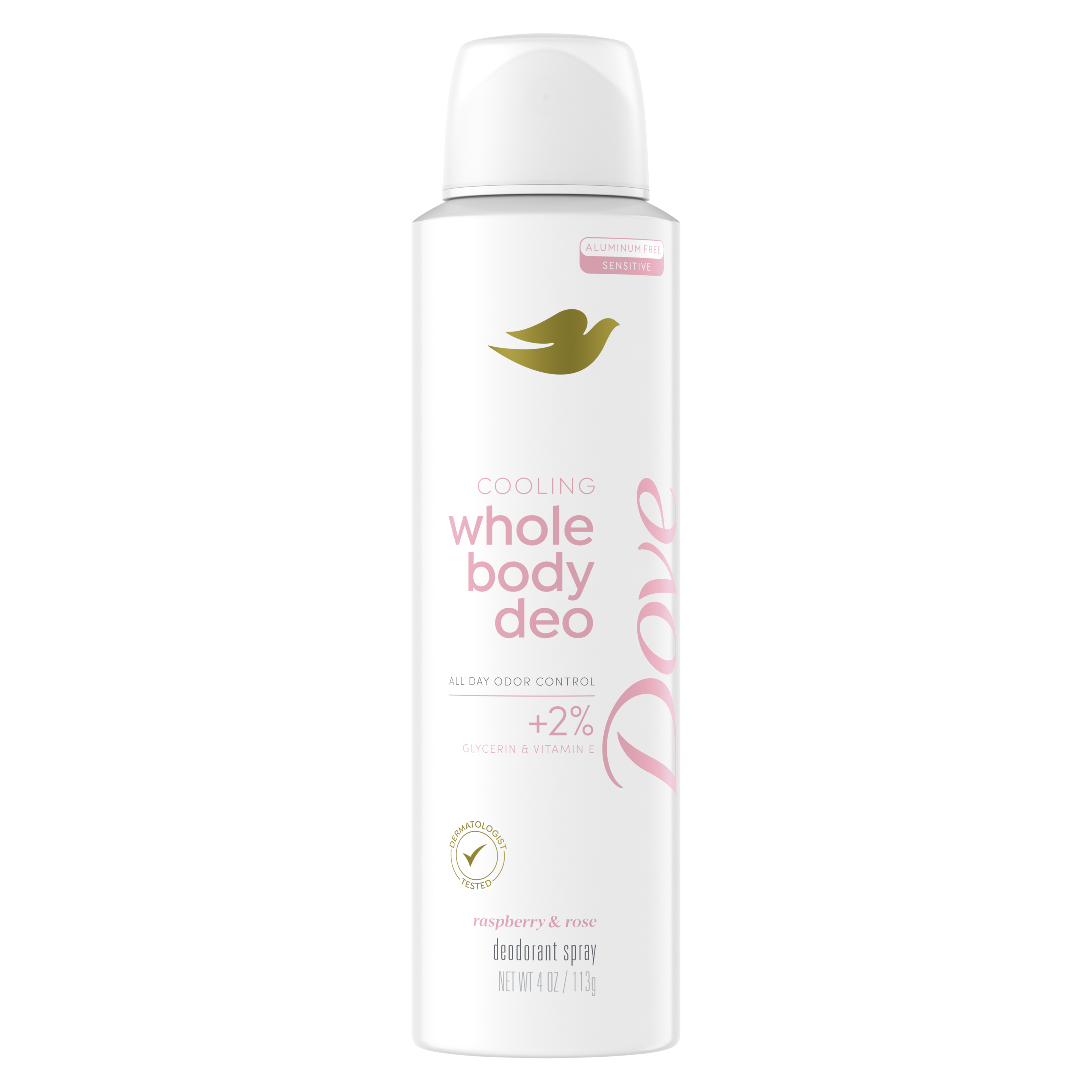 Dove Whole Body Deo Raspberry & Rose Cooling Spray 4 oz