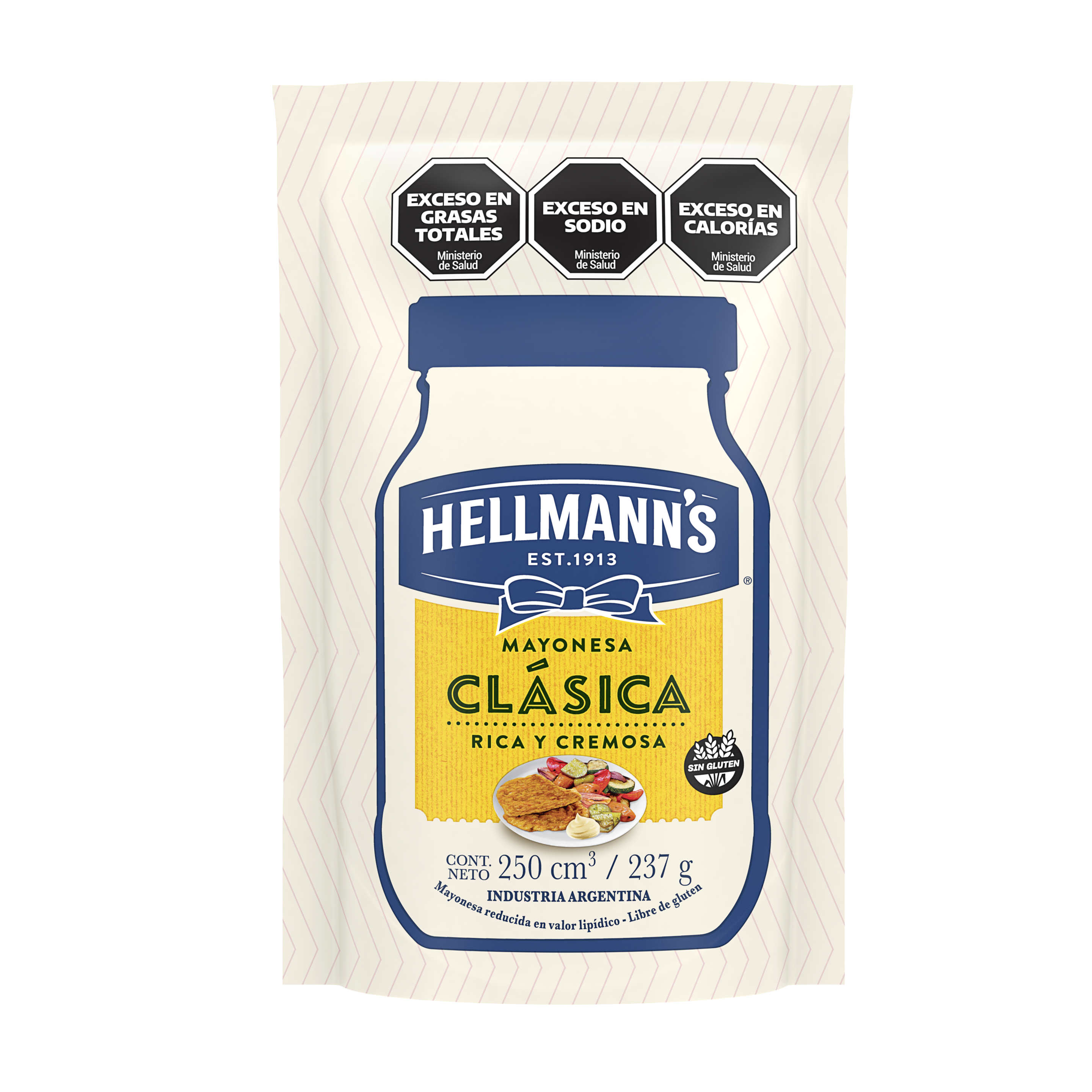 Envase doypack amarillo de mayonesa Hellmann´s clásica