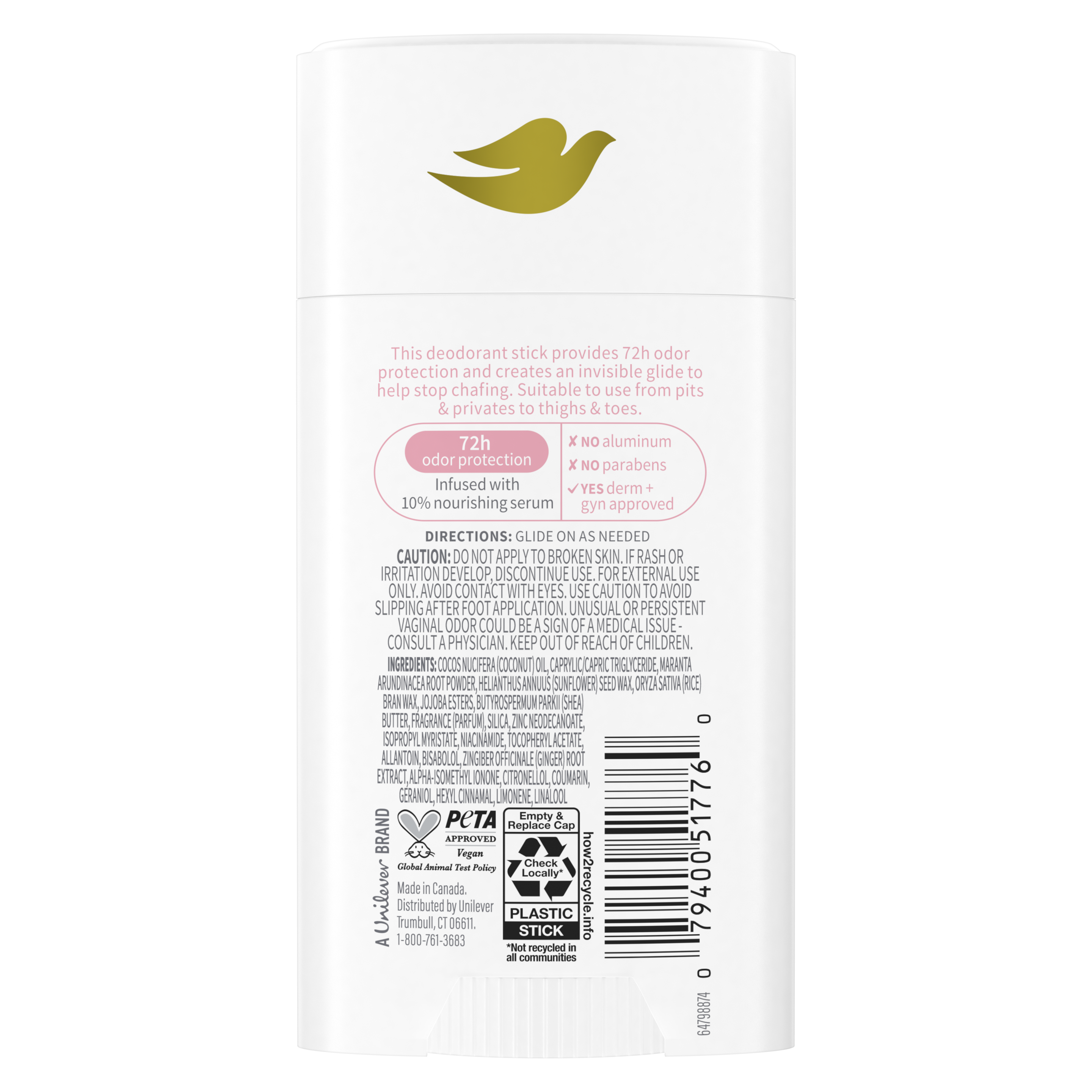 Whole Body Deo Raspberry & Rose Anti-Chafe Stick 2.6 oz