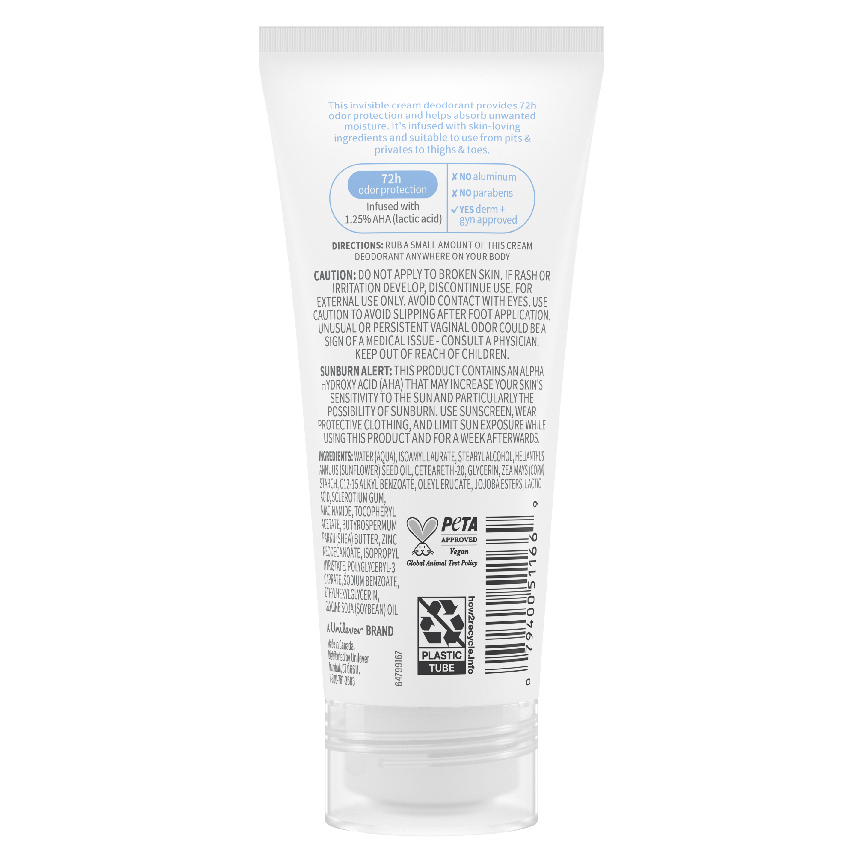 Whole Body Deo Unscented Invisible Cream