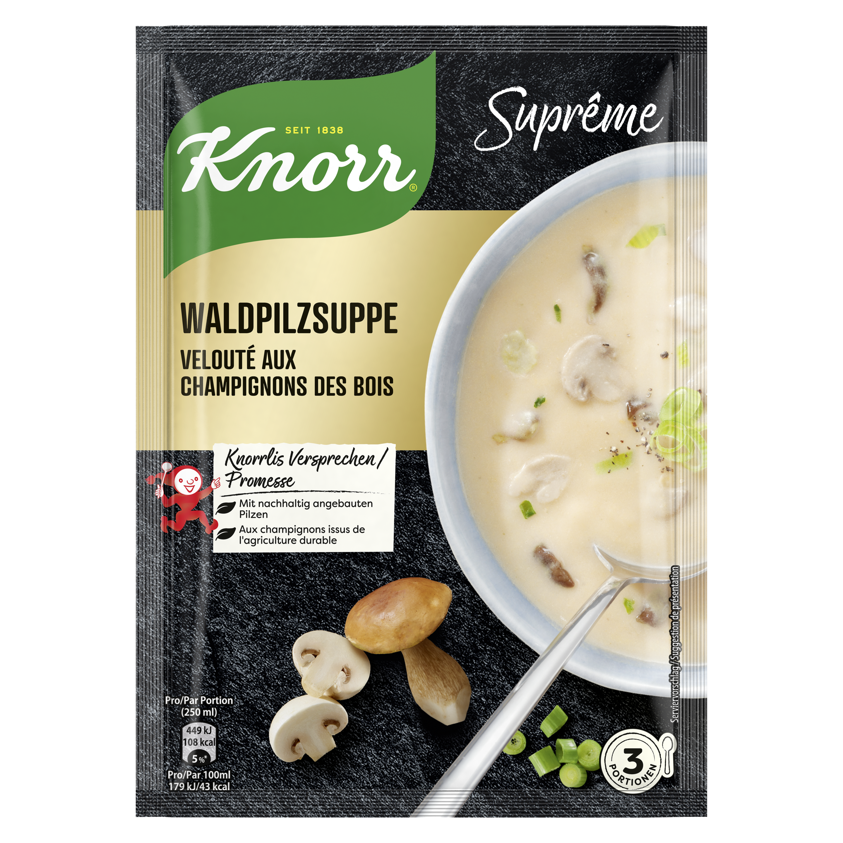 KNORR Suprême Waldpilzsuppe Beutel 3 Portionen
