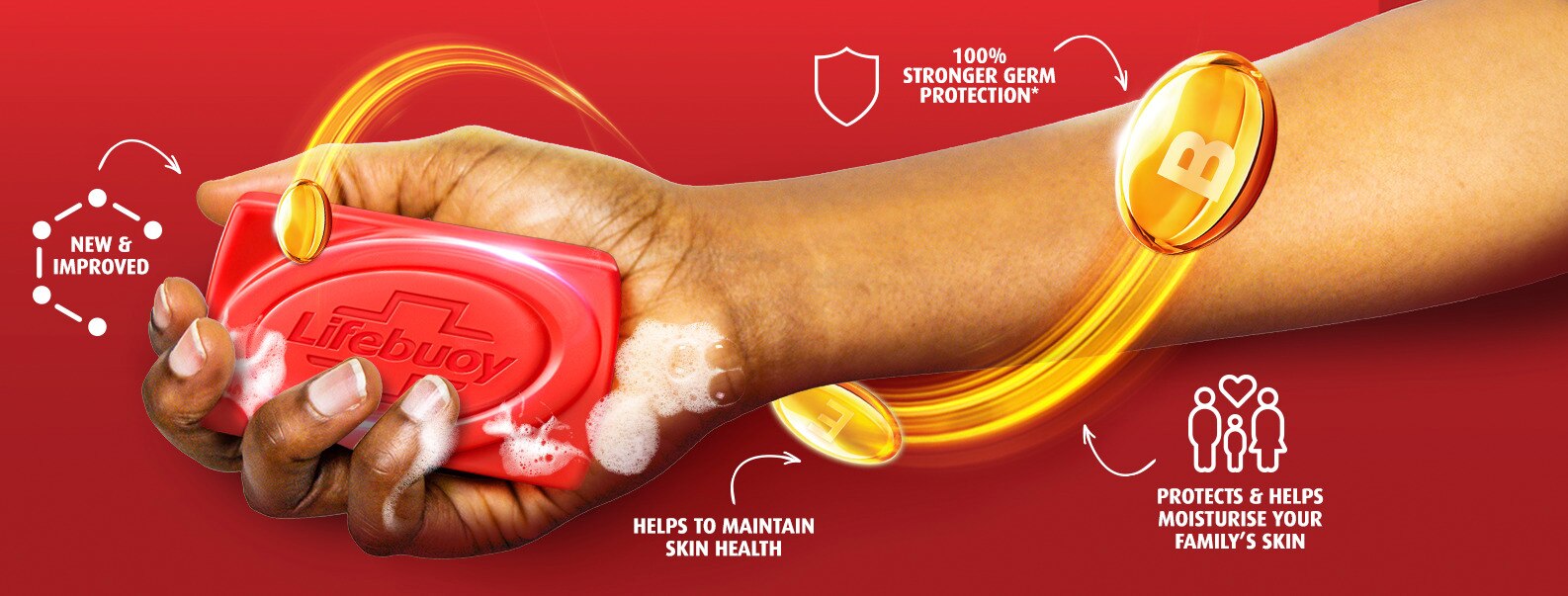 Lifebuoy soap with key ingredients