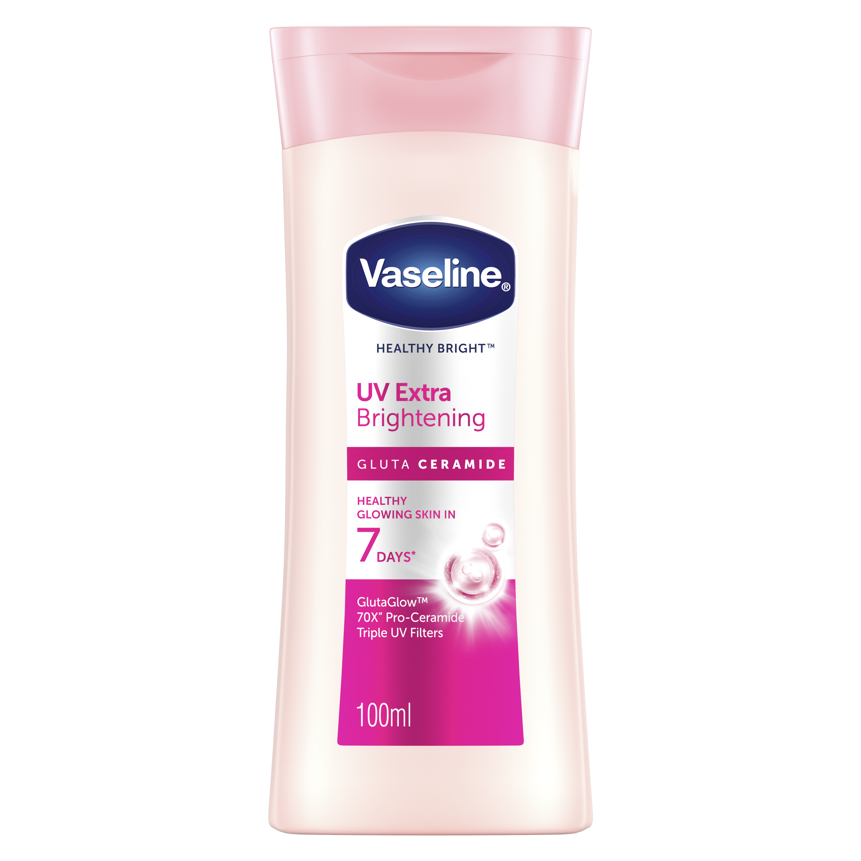 Vaseline Healthy Bright UV Extra Brightening 100ml FOP Pack packshot