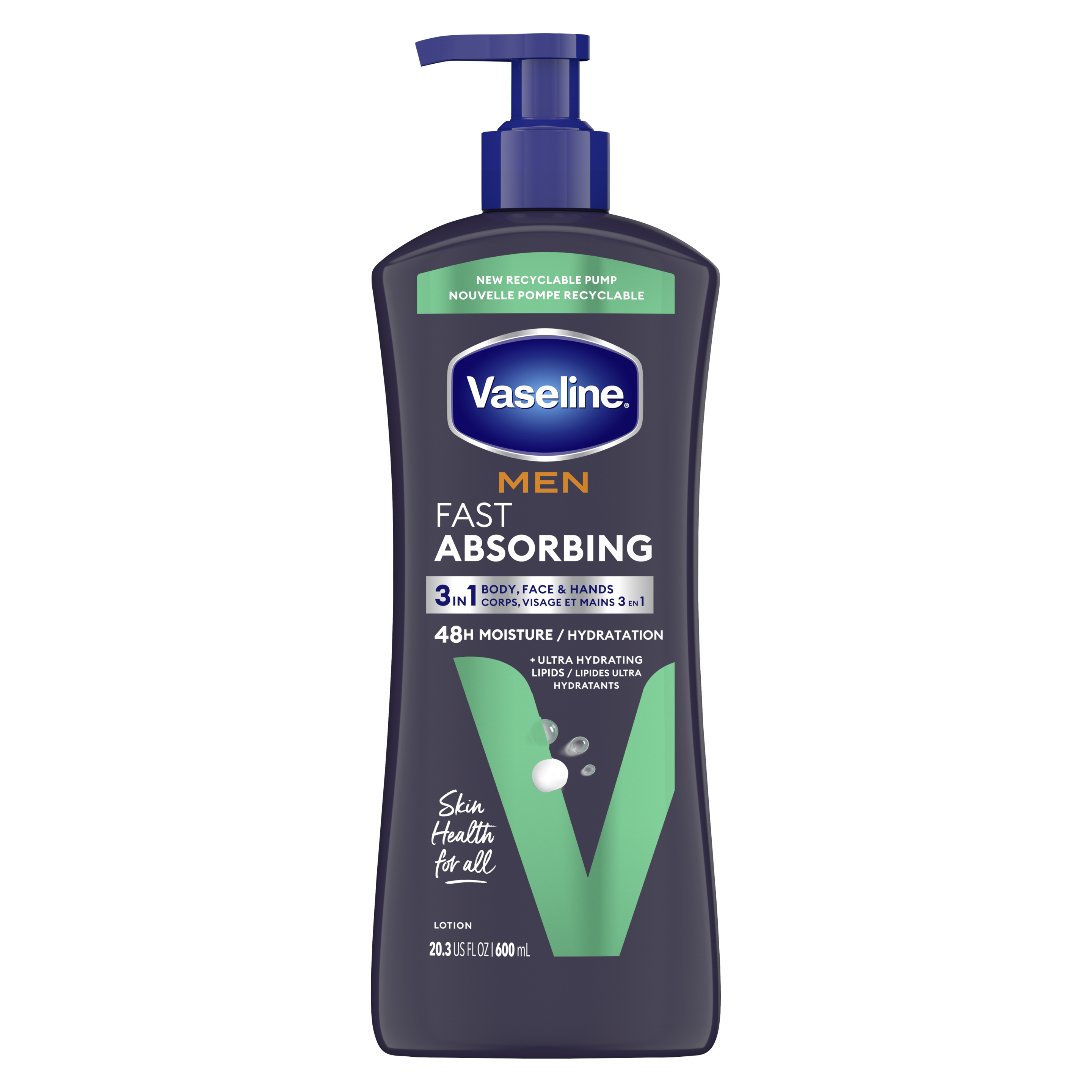 Vaseline® Men Fast Absorbing Lotion front of pack packshot