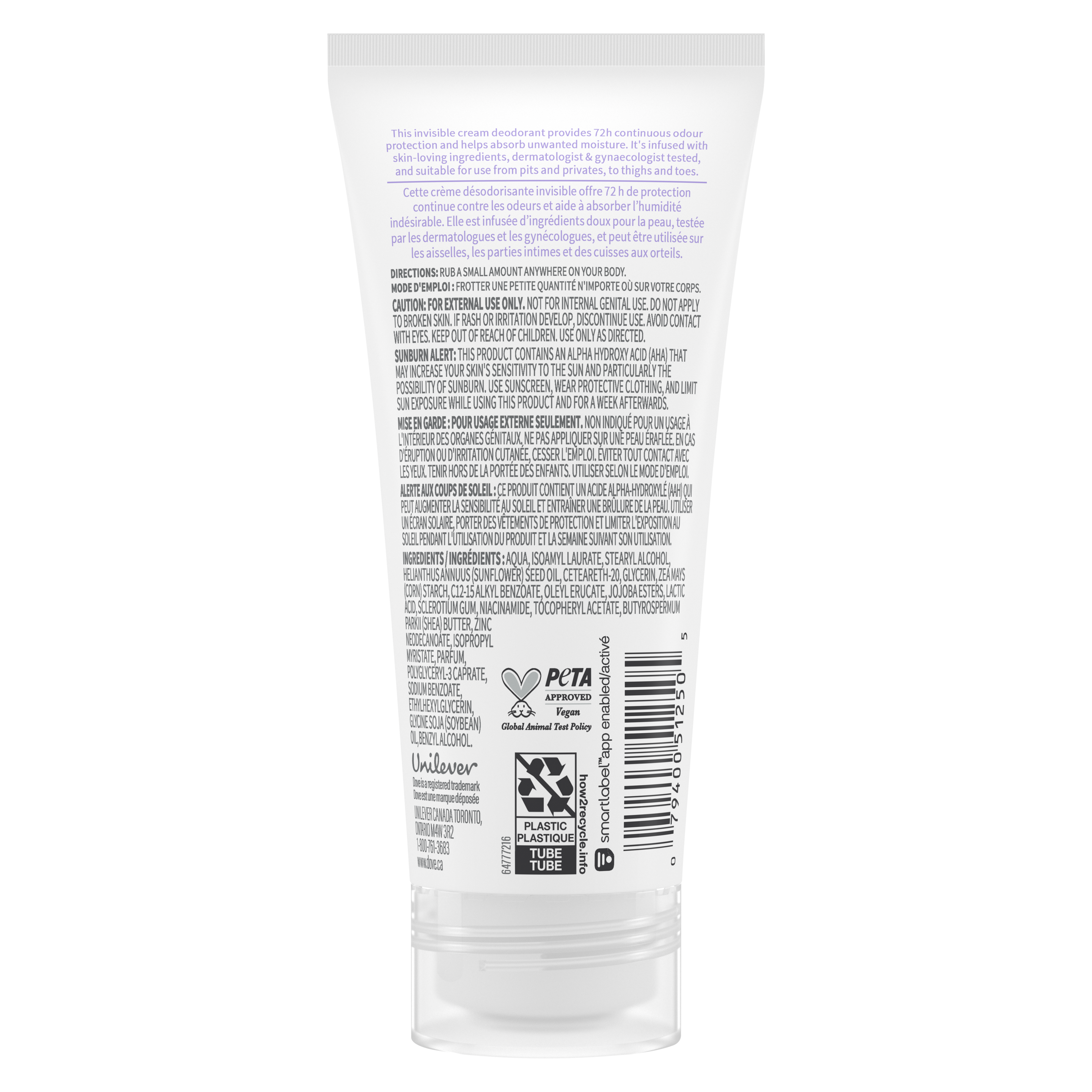 Crème désodorisante pour tout le corps au pH équilibré parfum de noix de coco et vanille
