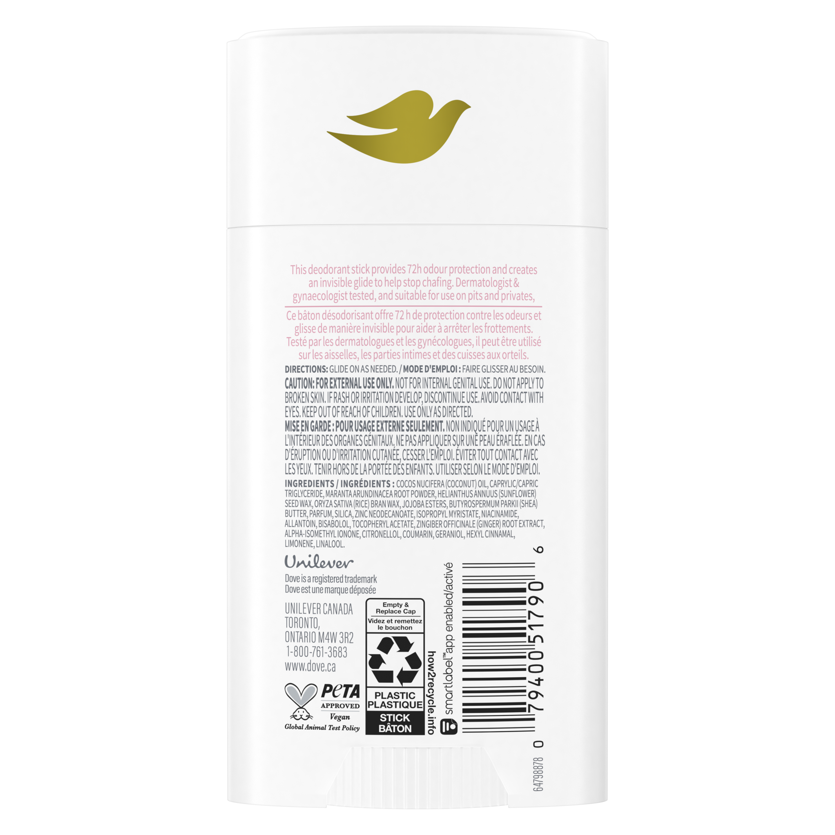 Whole Body Deodorant Anti-Friction Stick Raspberry & Rose Scent