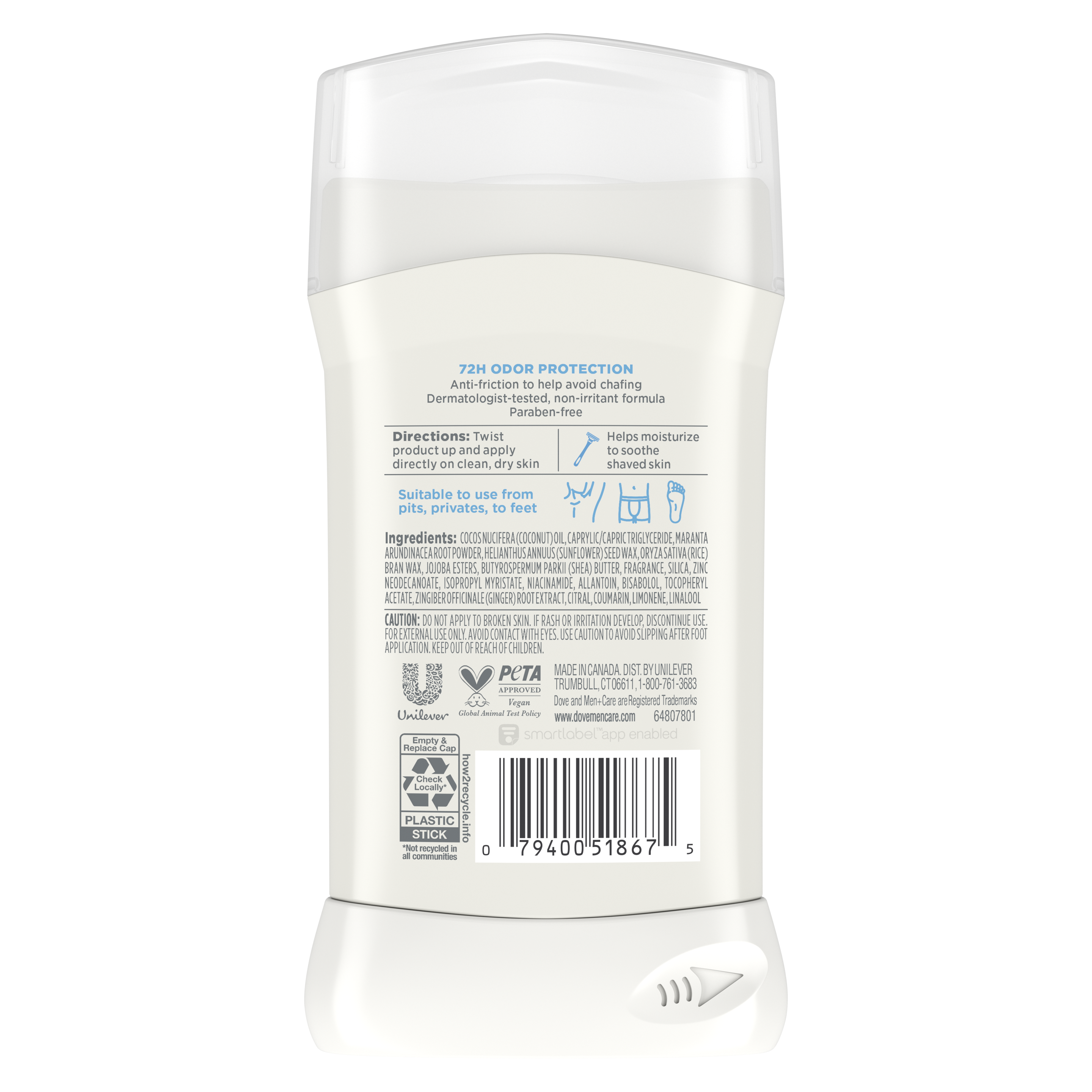 Dove Men+Care Marine and Blue Cypress Whole Body Deo Deodorant Stick