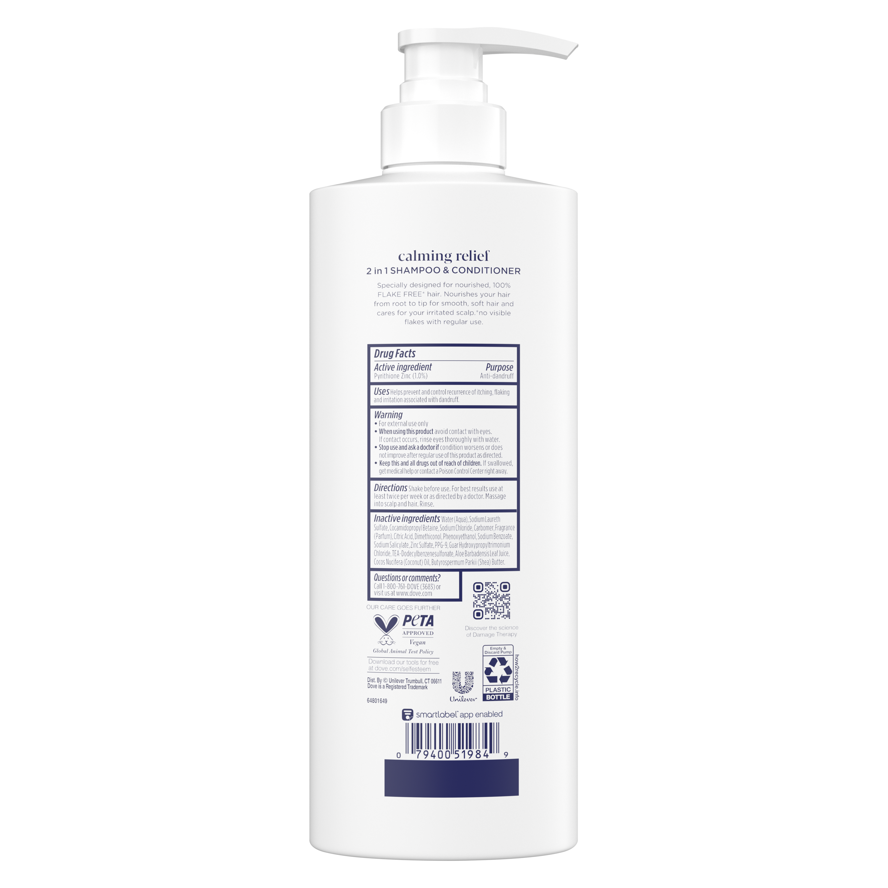 Dove Damage Therapy Calming Relief 2 in 1 Anti-Dandruff Shampoo and Conditioner