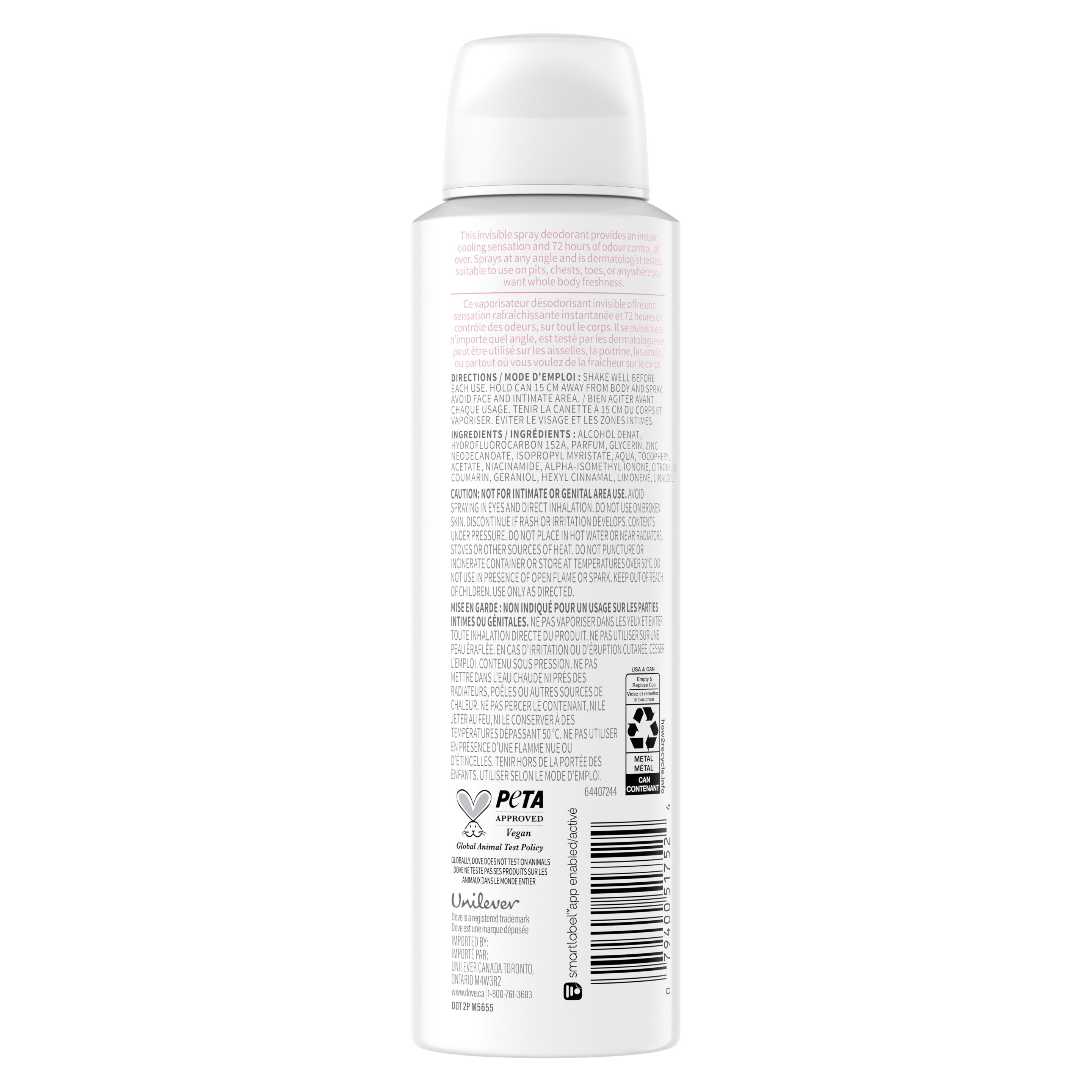Whole Body Cooling Deodorant Dry Spray Raspberry & Rose Scent