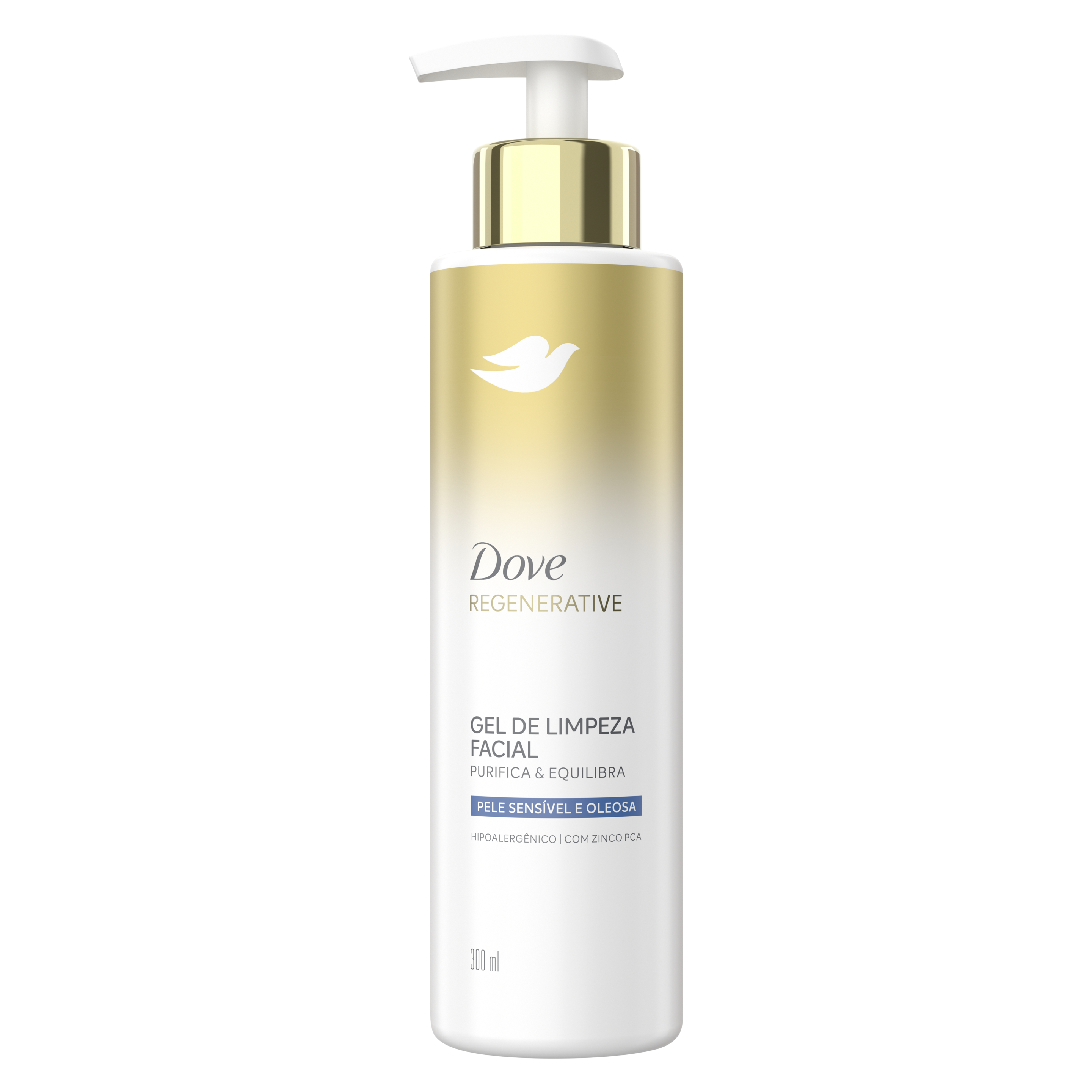 Dove Regenerative Gel de Limpeza Facial - Purifica & Equilibra - Para Pele Sensível e Oleosa - 300ml