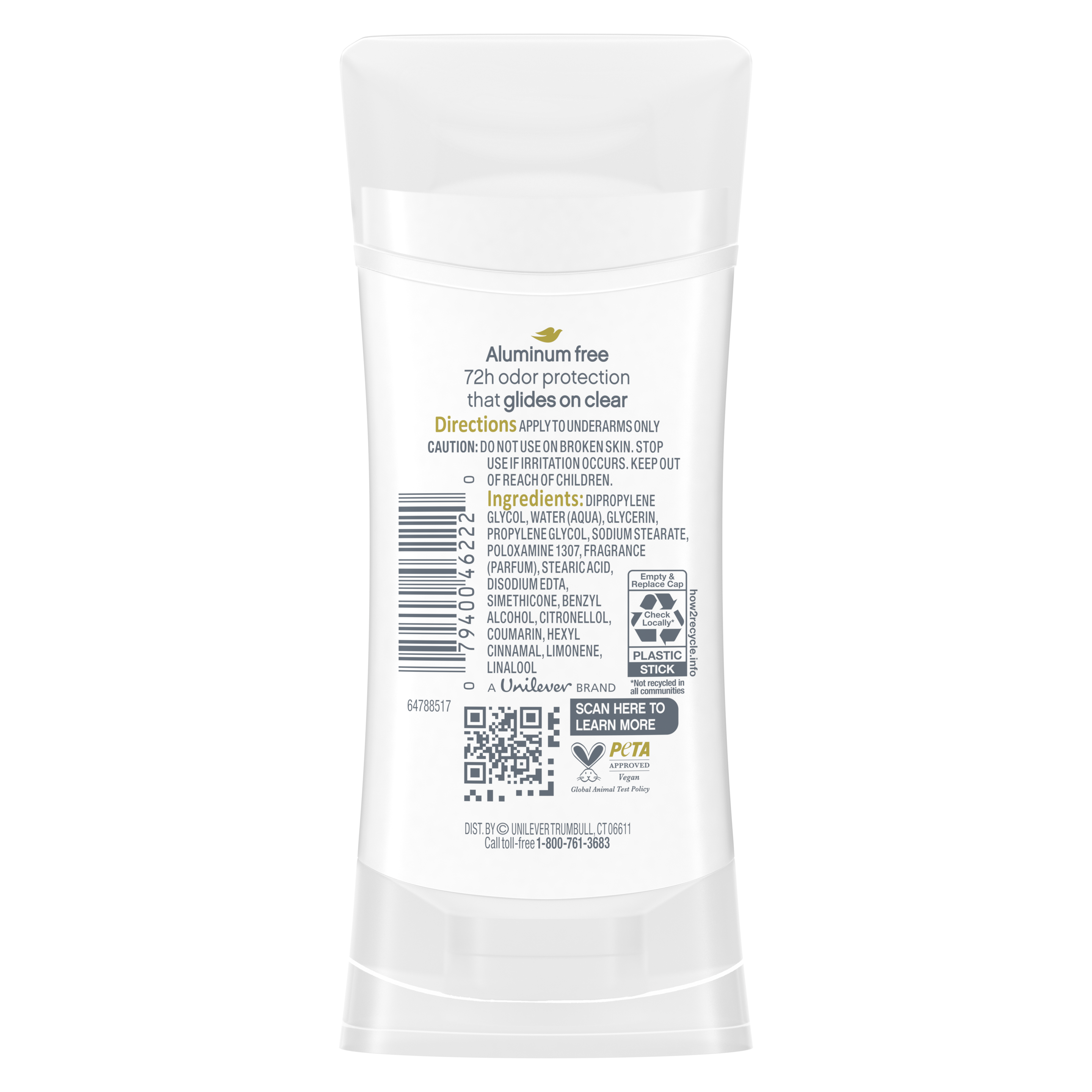 Dove Aluminum Free Deodorant Stick Pomegranate & Lemon Verbena