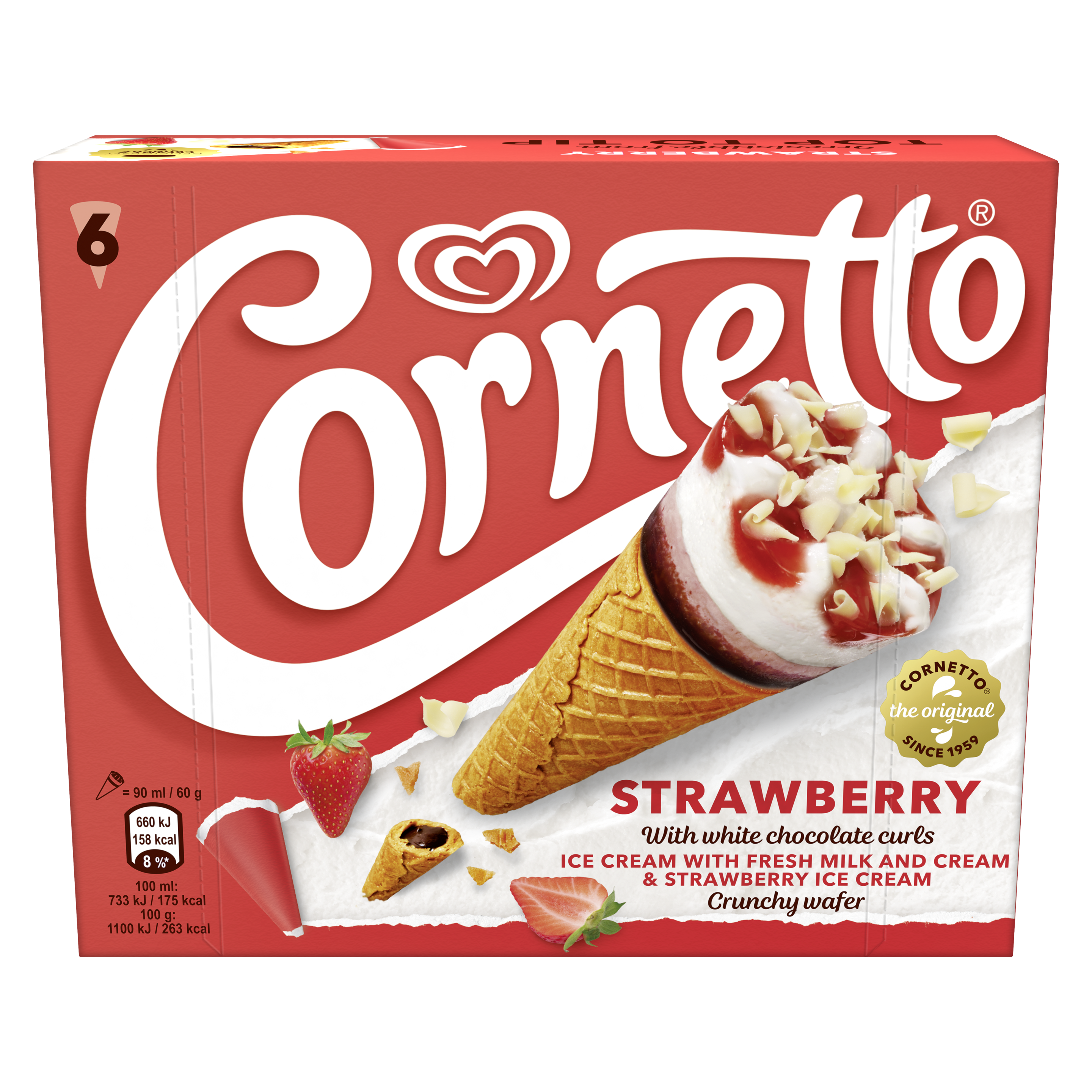 Cornetto Jahoda 6x90ml packshot