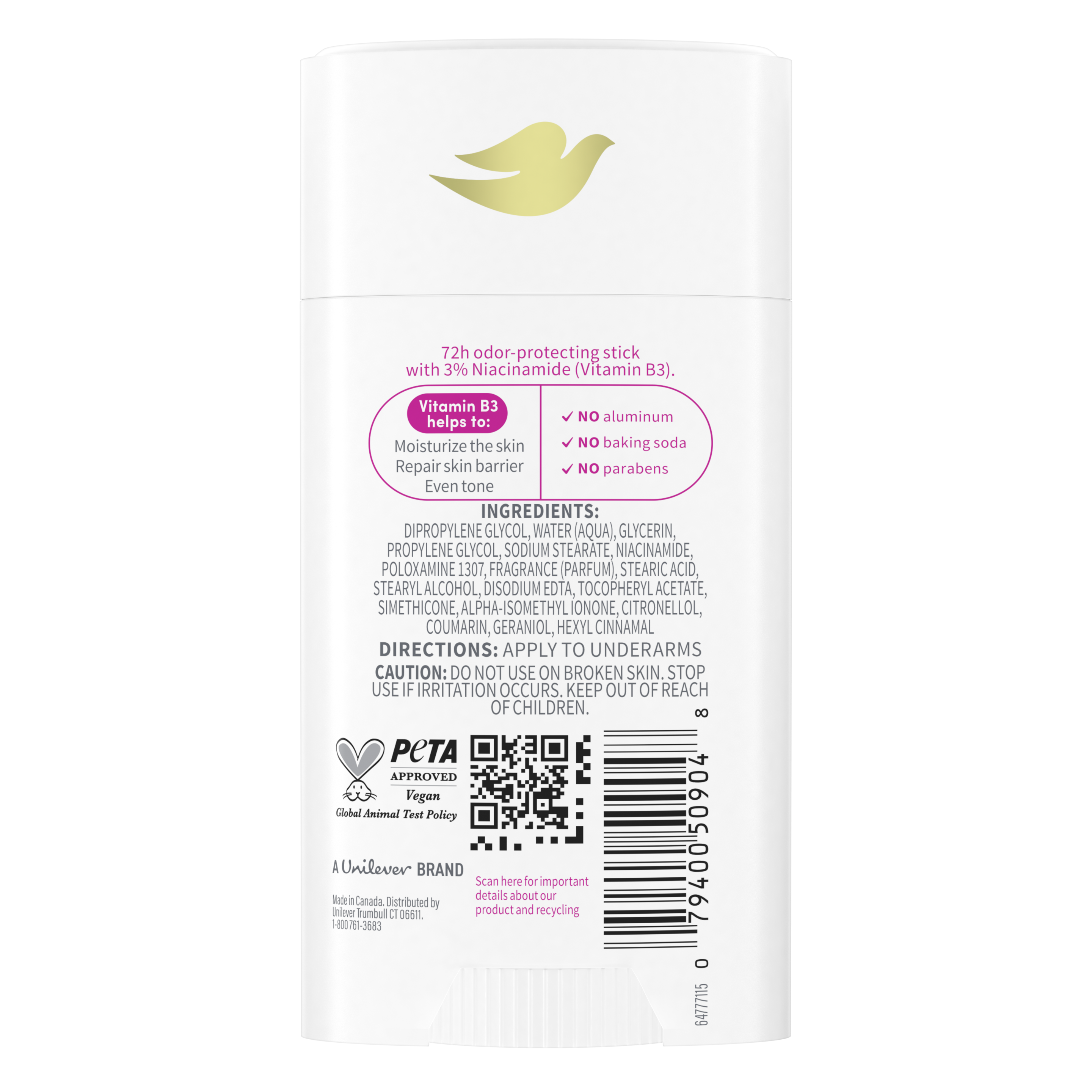 Dove VitaminCare+ Deodorant Stick Raspberry & Rose