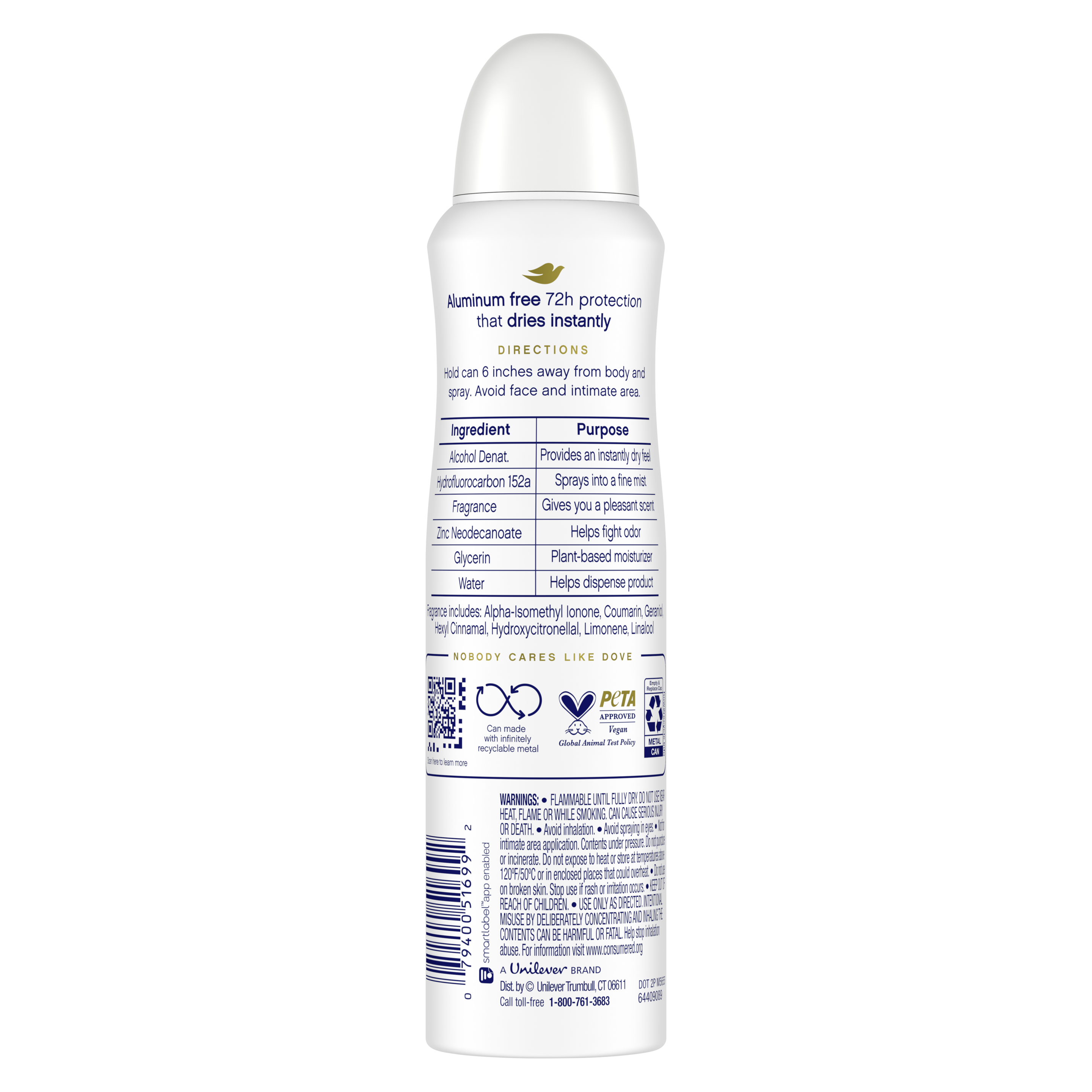 Dove Aluminum Free Deodorant Spray Dragon Fruit & Cocnut Cream 4 oz