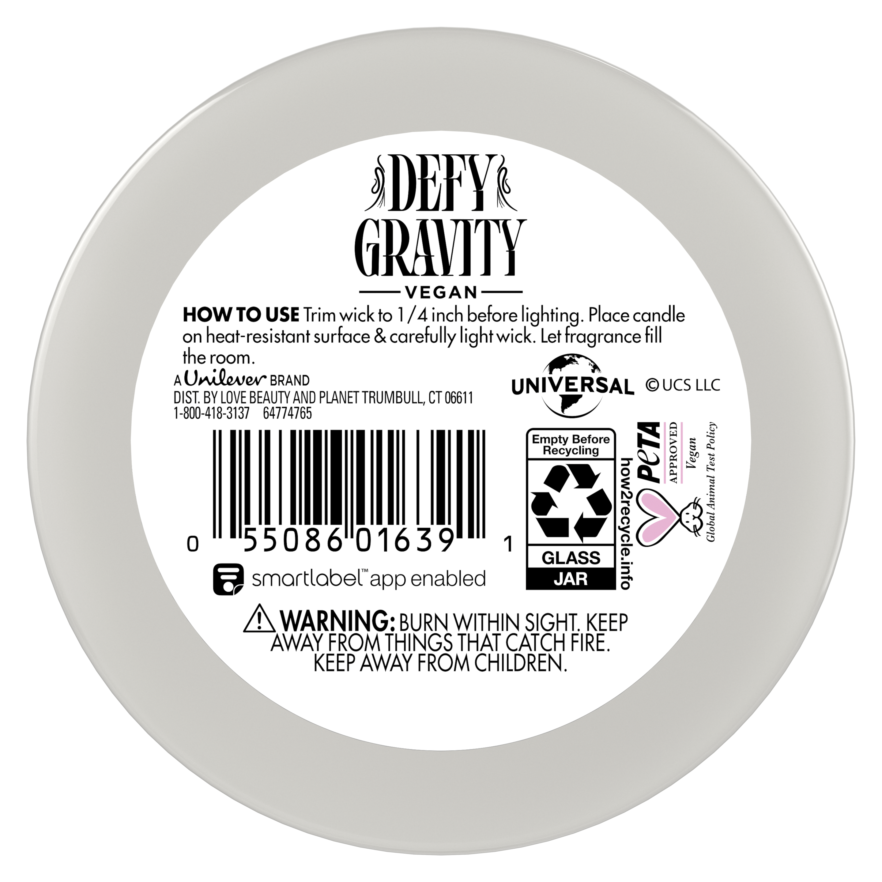 Bottom of candle Beloved Defy Gravity candle