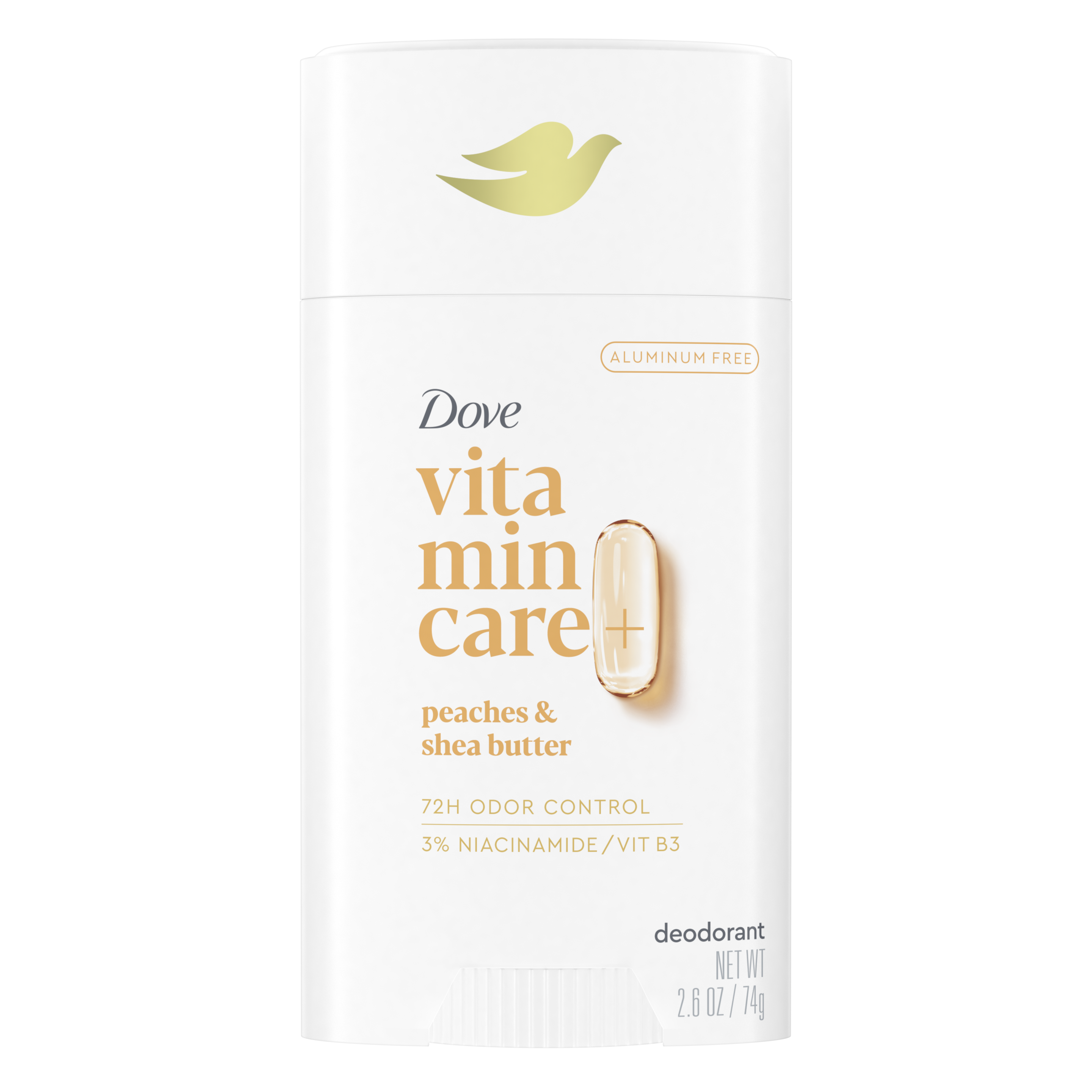 Dove VitaminCare+ Deodorant Stick Peaches & Shea Butter packshot