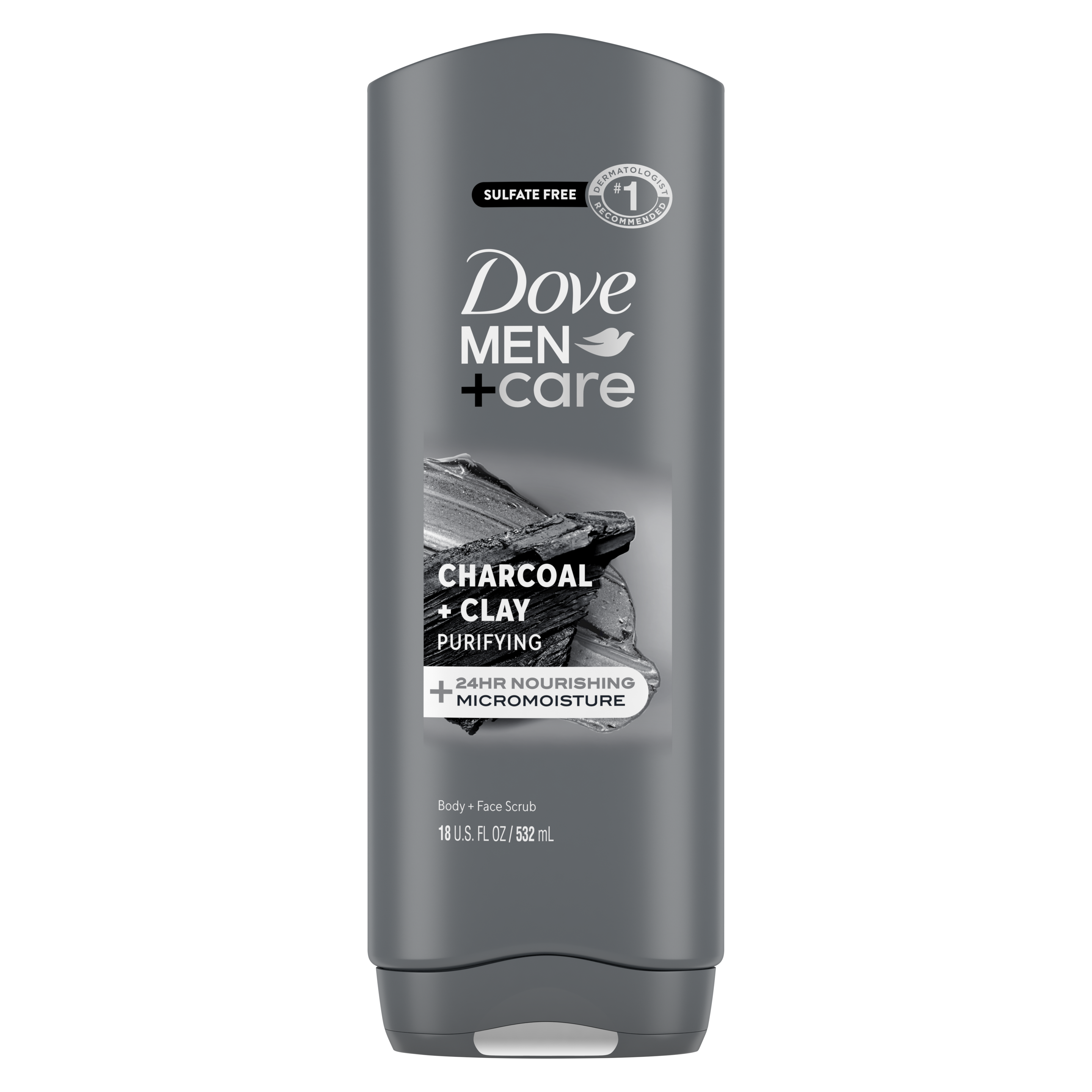 Dove Men+Care Purifying Charcoal + Clay Body + Face Wash 18 oz