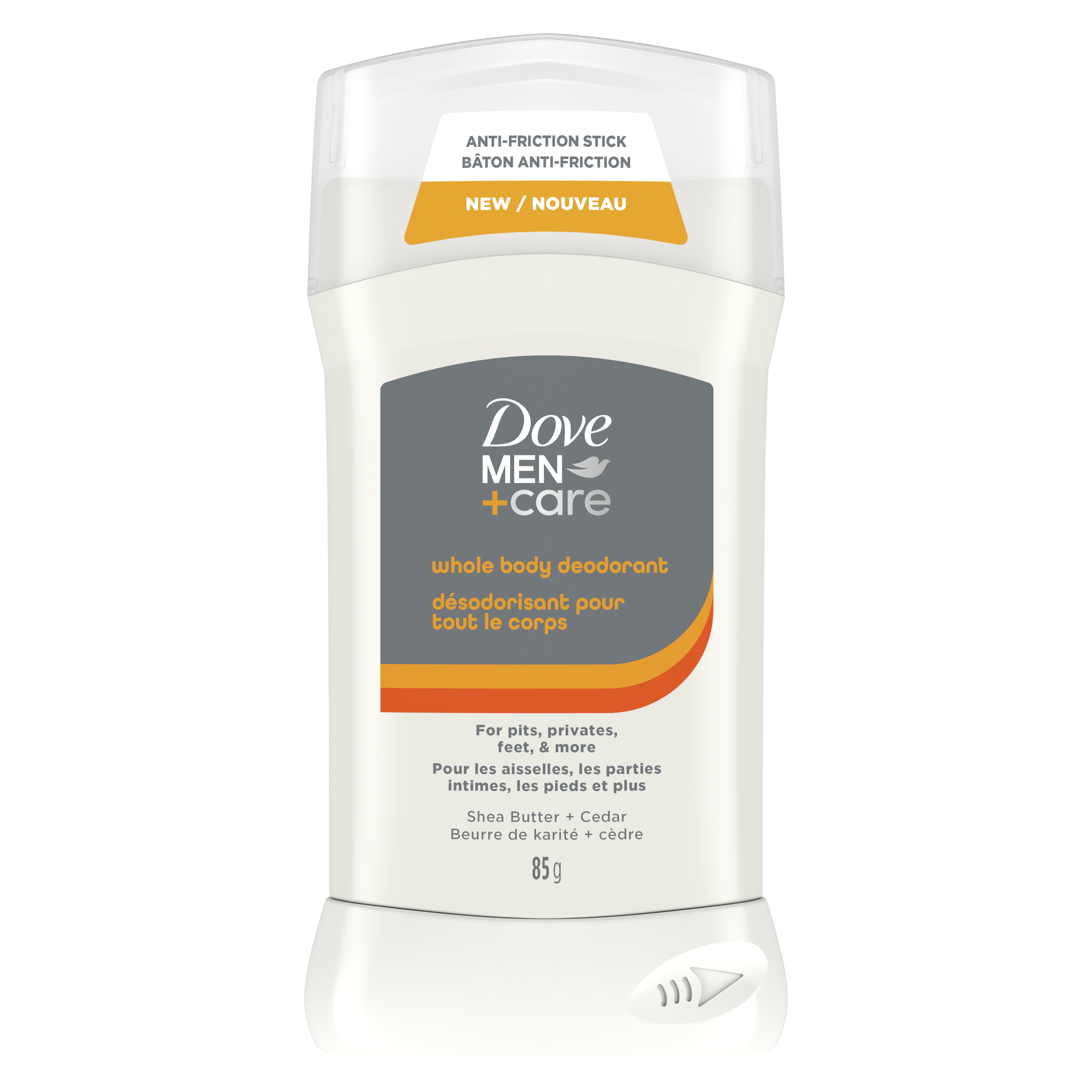 Désodorisant en bâton pour tout le corps Dove Men+Care Beurre de karité + cèdre