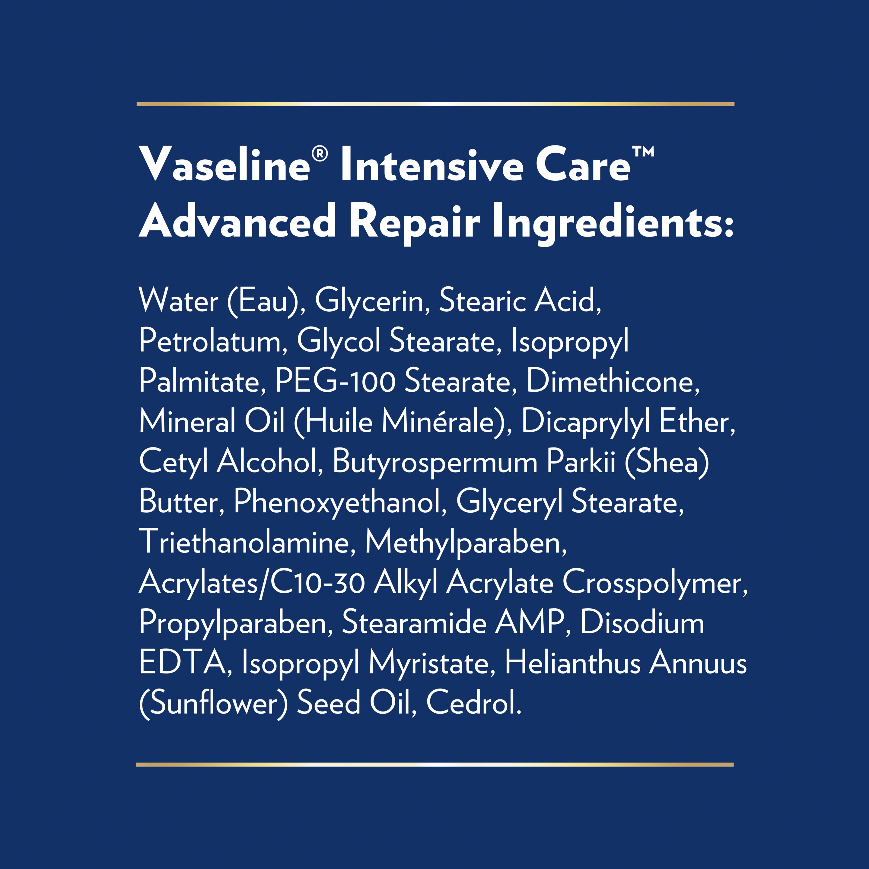 Vaseline Advanced Repair Unscented Body Lotion front of bottle leaning against wall